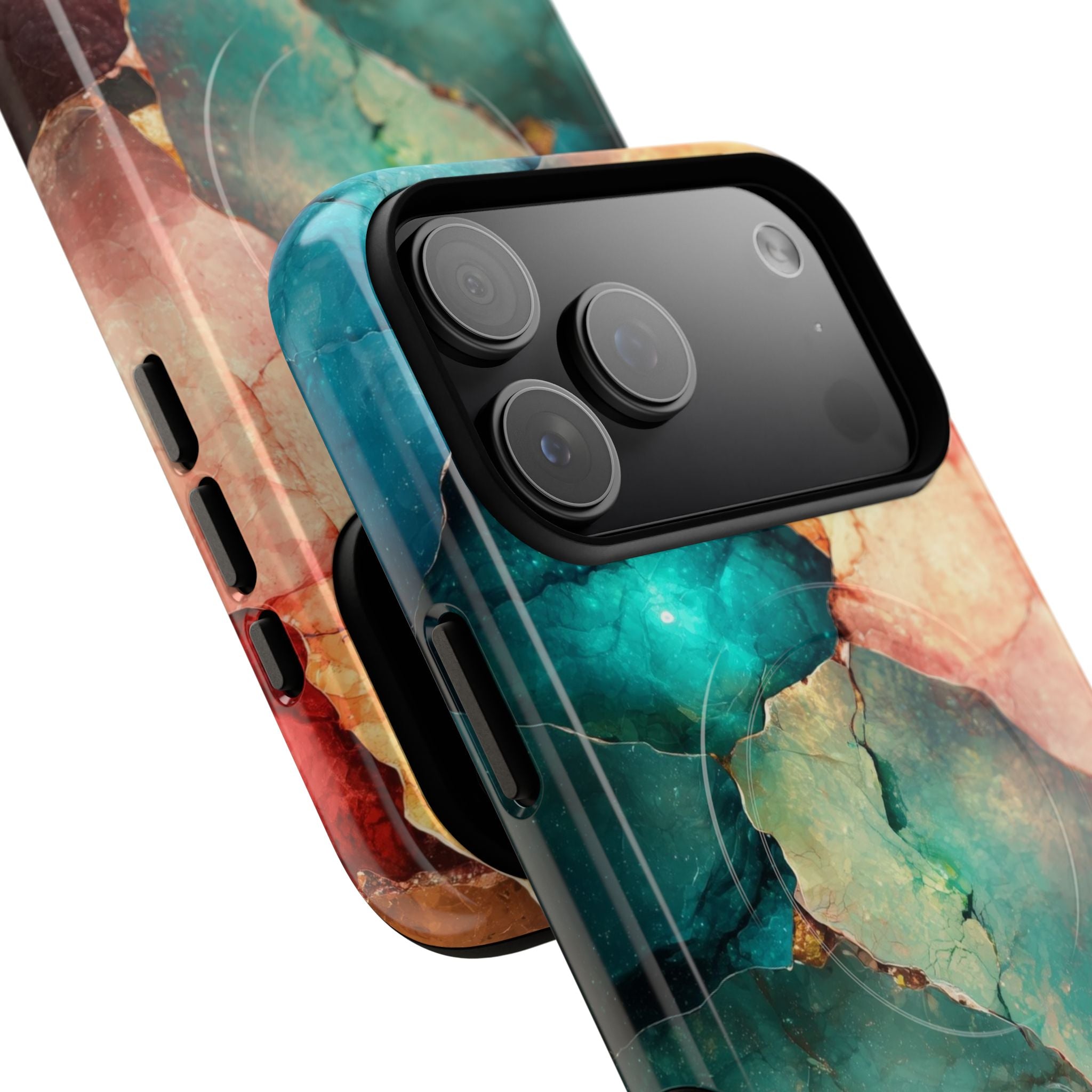 Teal Mosaic Veins iPhone 17 Pro Max Case - Tough+ - CASE•BOB