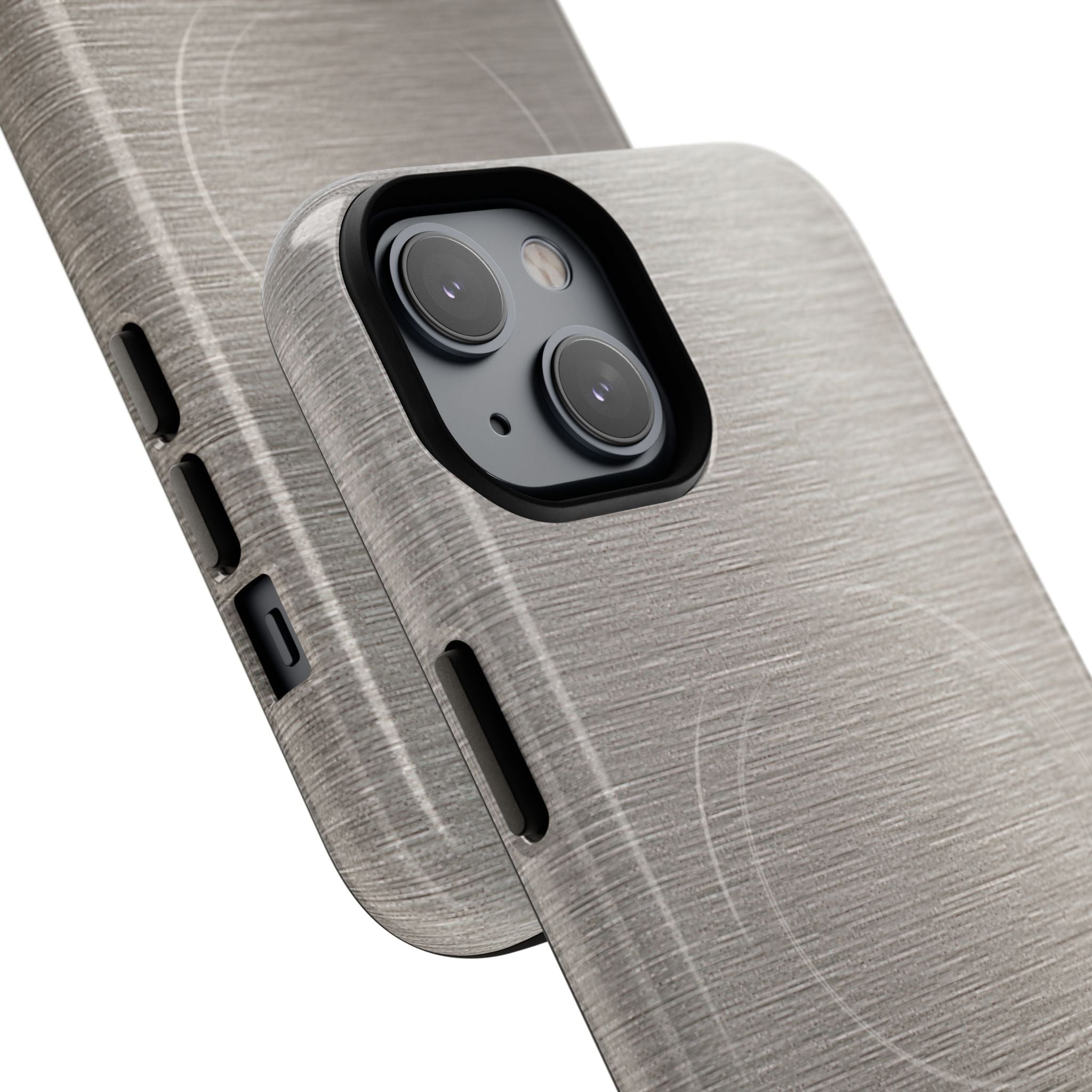 Grey Tough 2.0 Magsafe Phone Case for iPhone - Brushed Nickel Linen