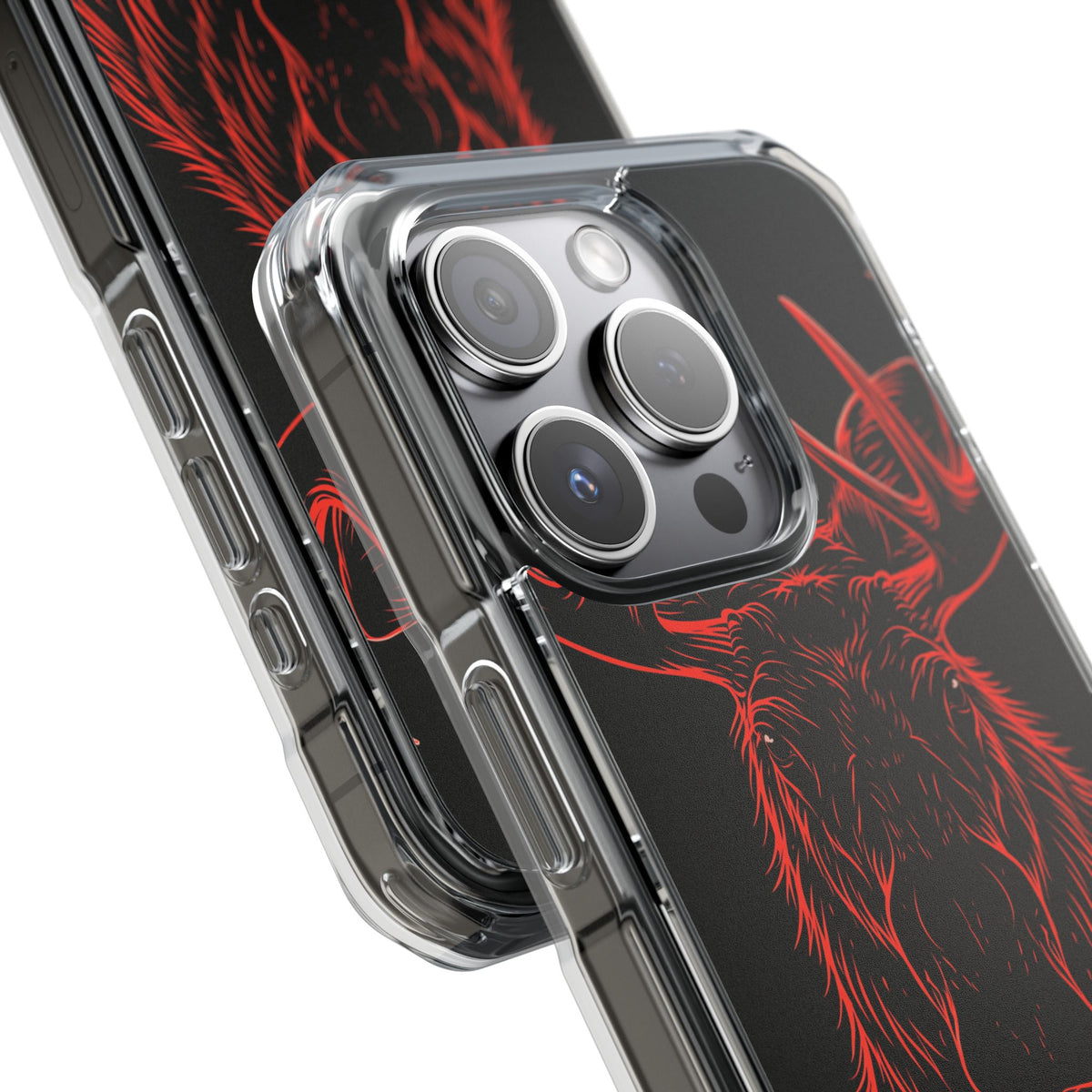 Crimson Horizon Moose · Impact Magnetic Phone Case for iPhone · Black