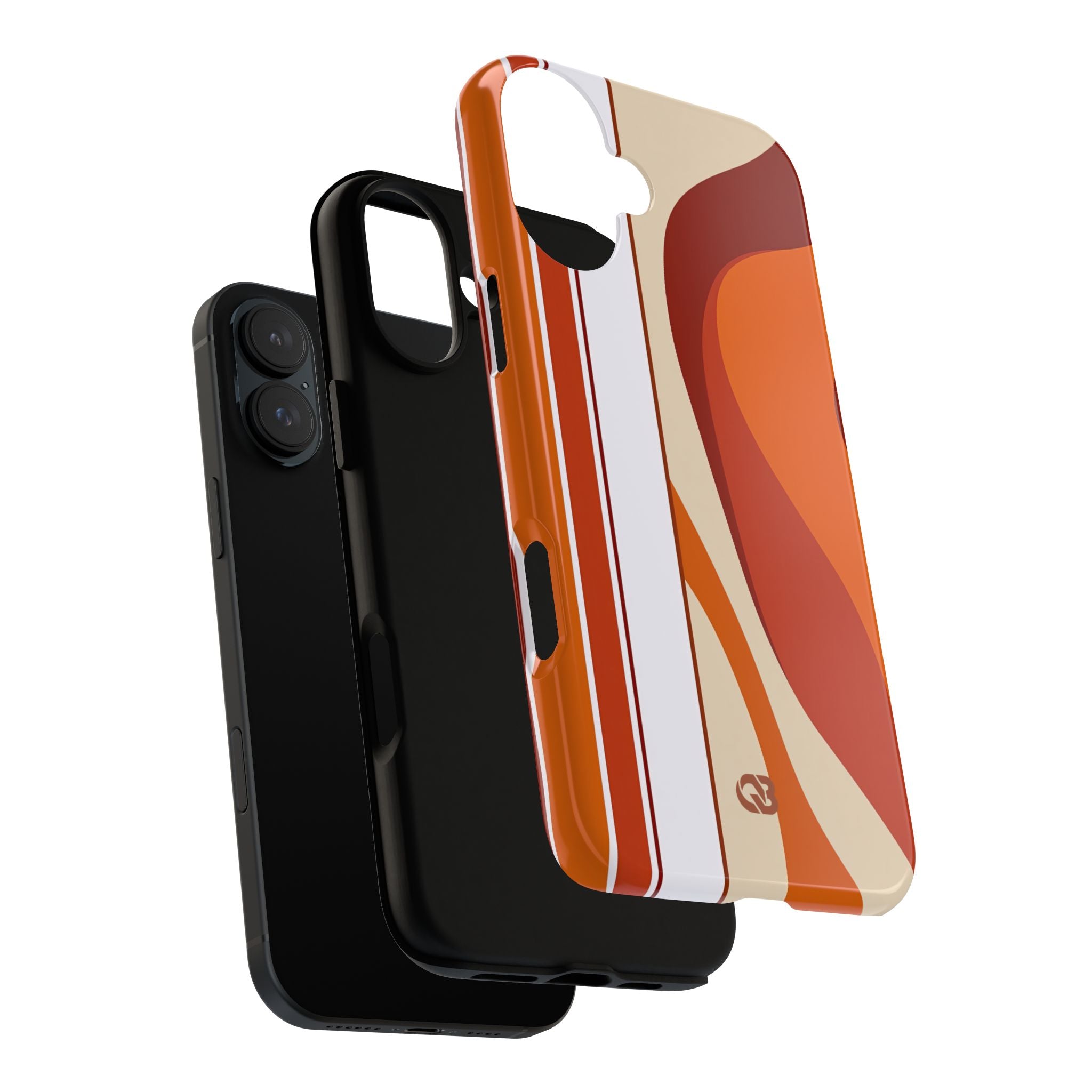 Orange Tough Phone Case for iPhone - Terracotta Metro Line