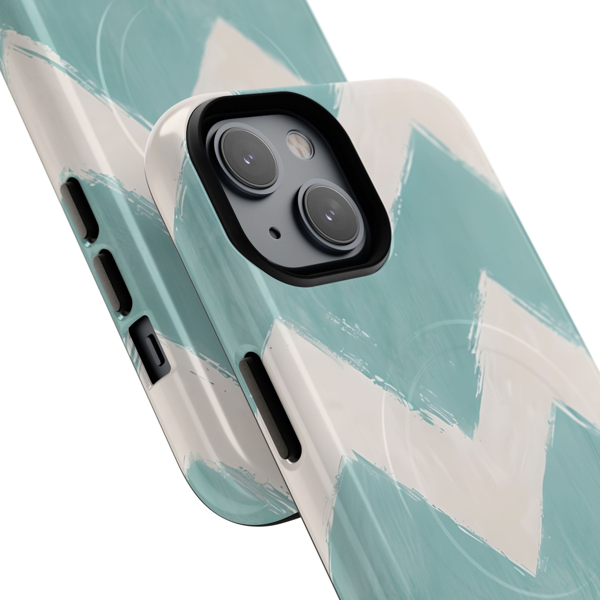Teal Painted Chevron · Tough+ Phone Case for iPhone · Magsafe