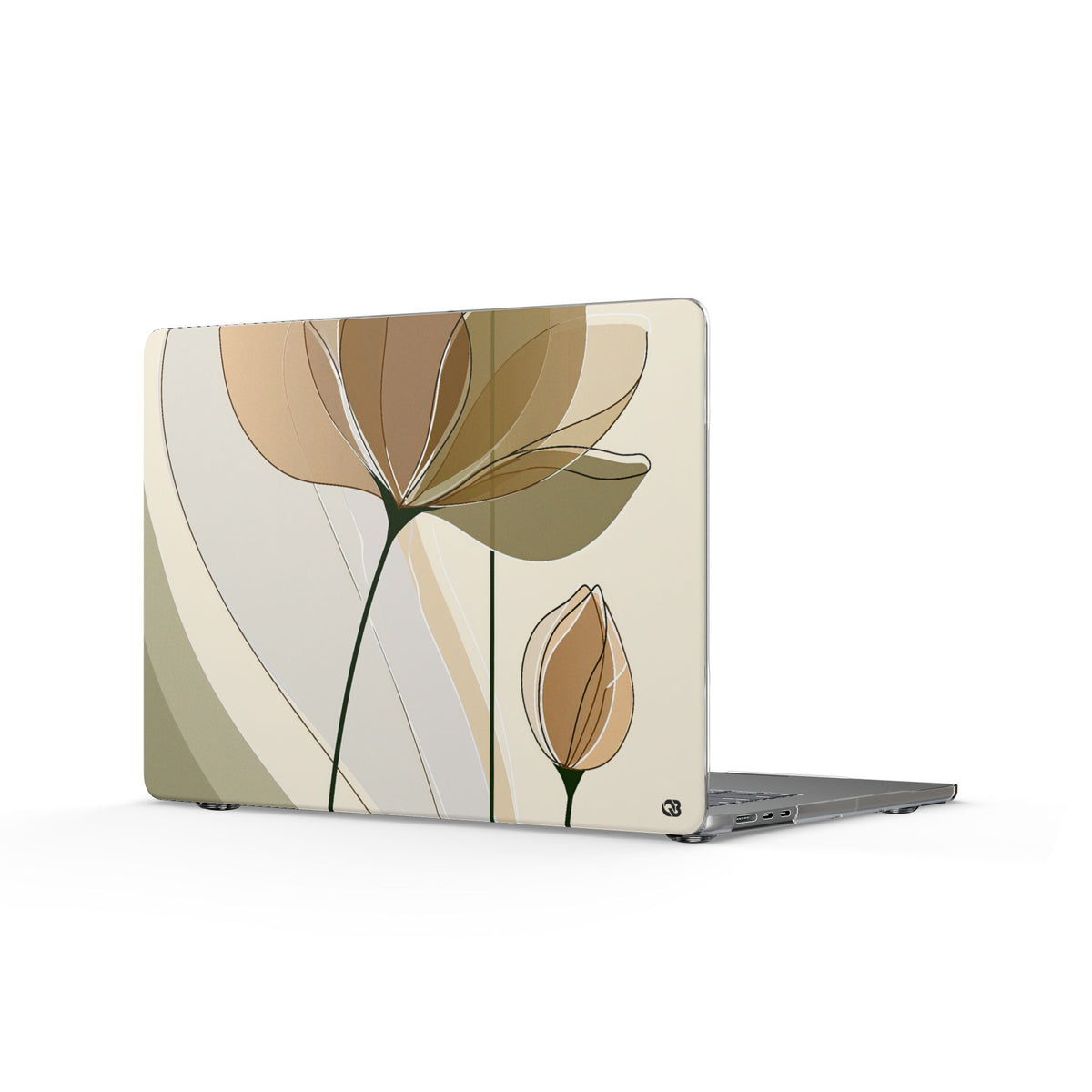 Translucent Petal Contour · Clear Hard Case for MacBook · Beige