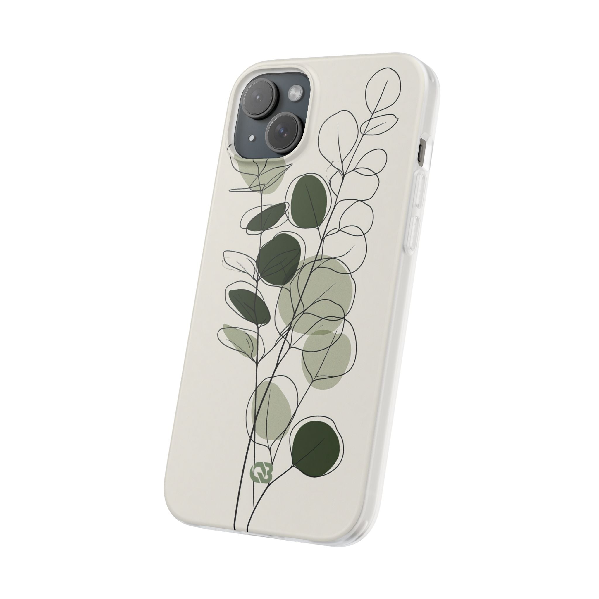 Green Lite Phone Case for iPhone - Muted Eucalyptus Sketch