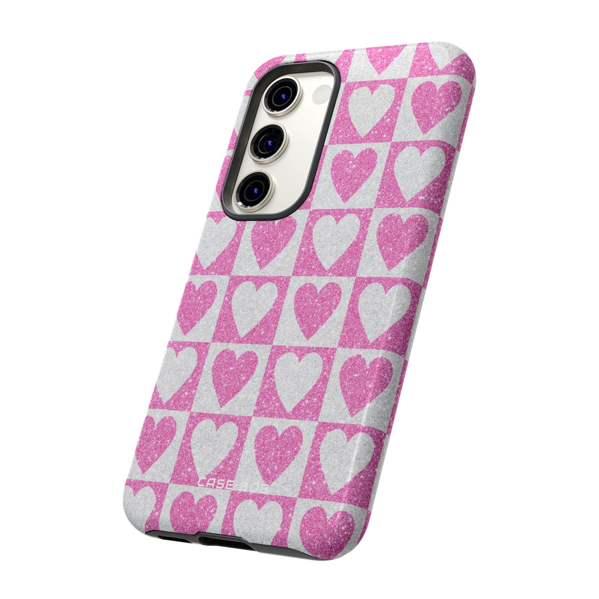 Glitter Hart Raster Samsung S23 Case - Tough