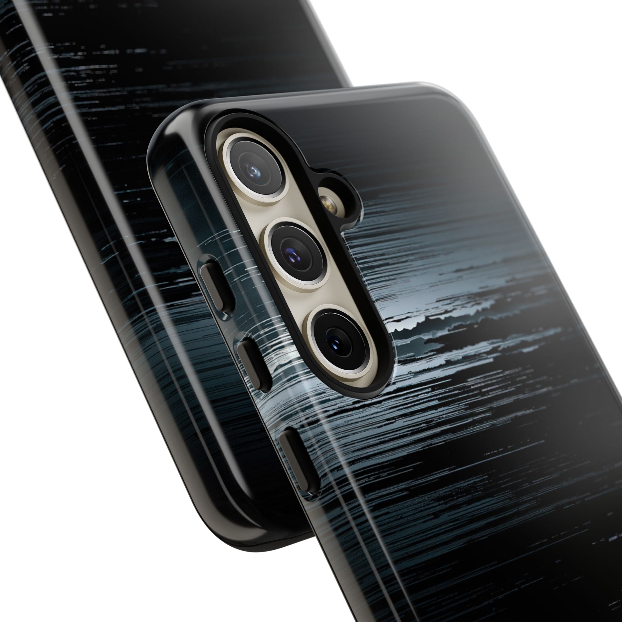 Black Tough Phone Case for Samsung - Frozen Signal Glitch