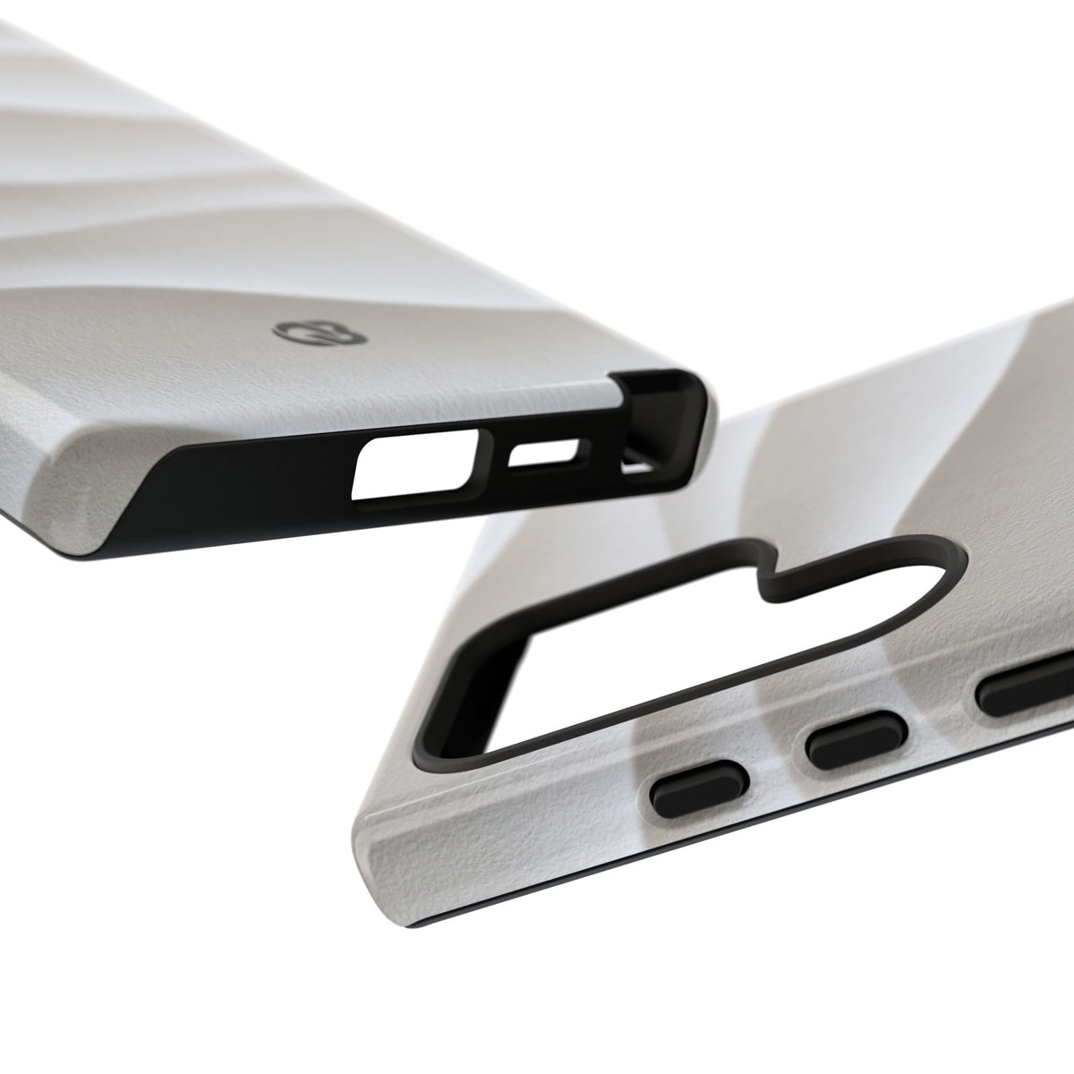 White Tough Phone Case for Samsung - Arctic Flow Ridges