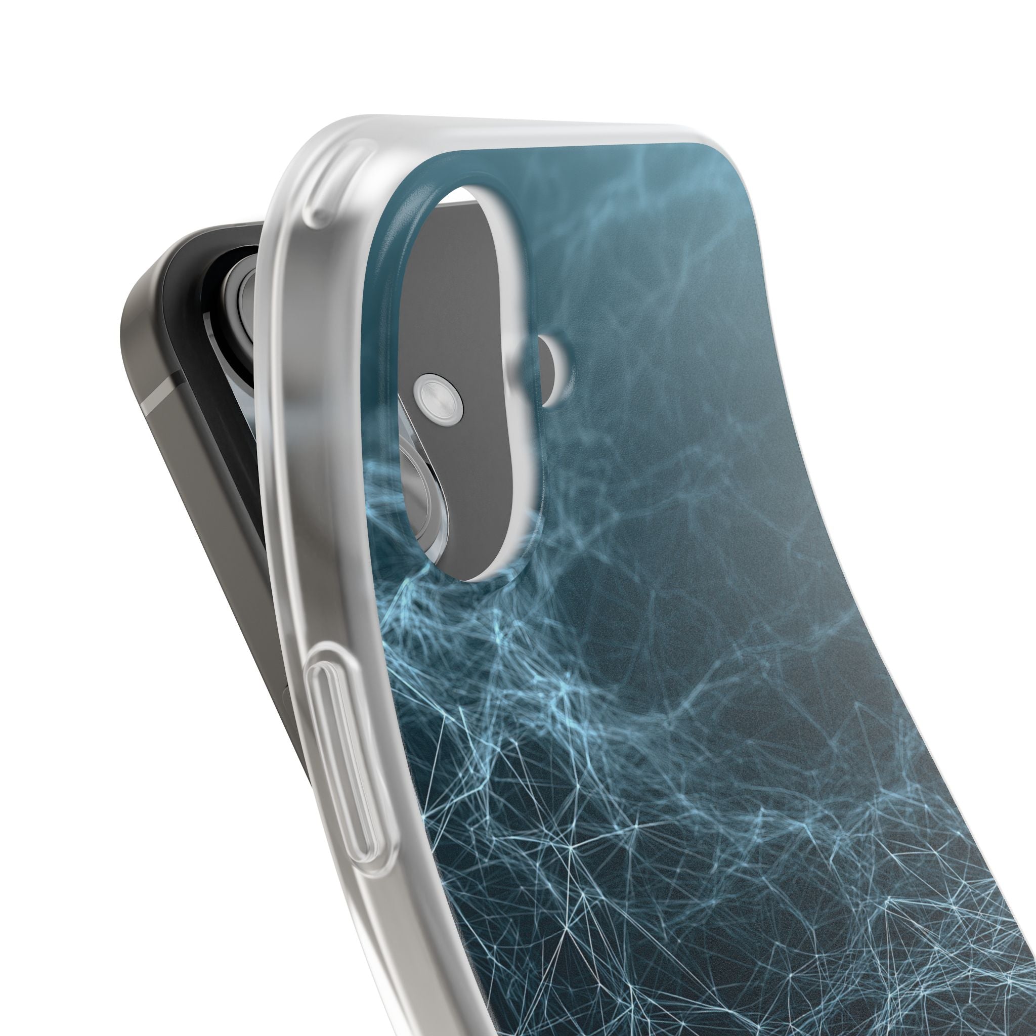 Teal Lite Phone Case for iPhone - Arctic Neural Mesh