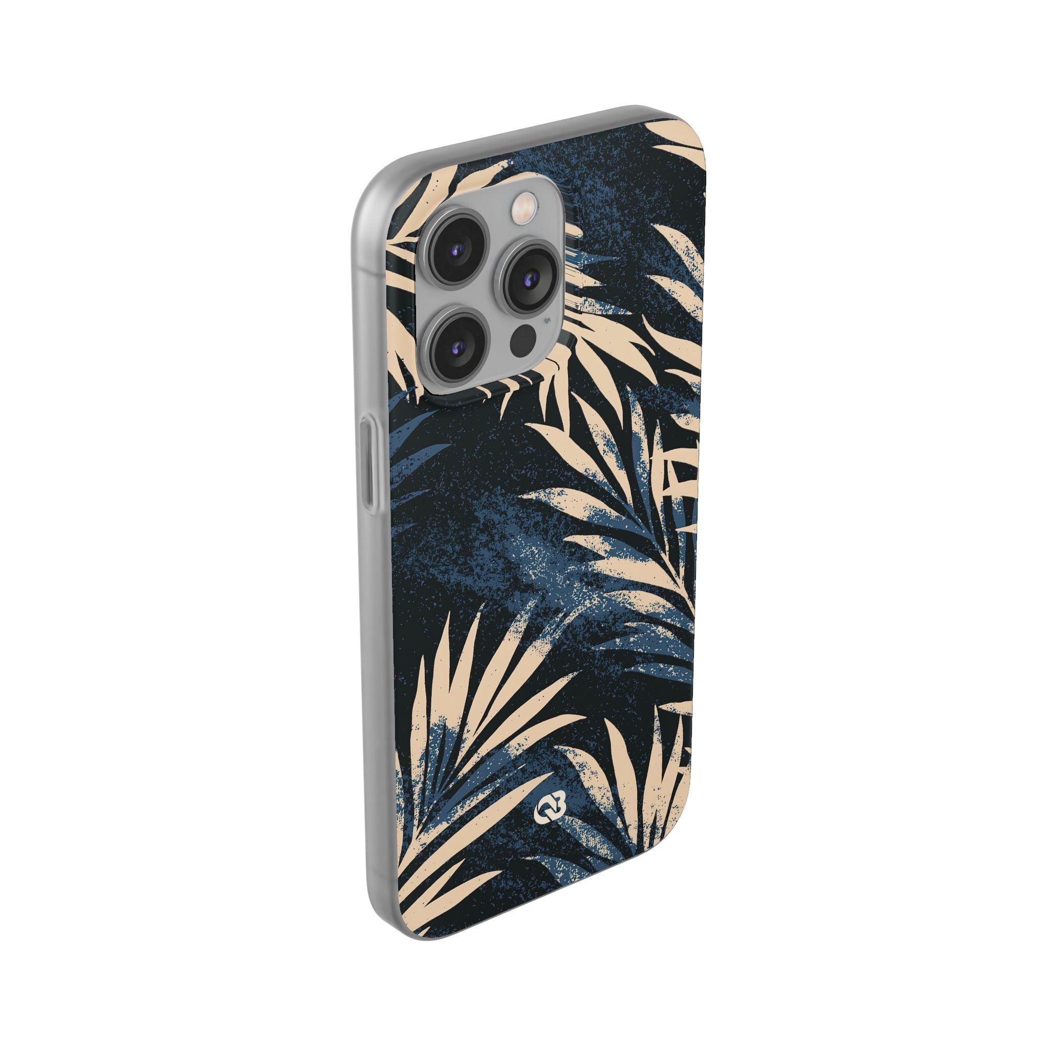 Blue Lite Phone Case for iPhone - Midnight Indigo Palm