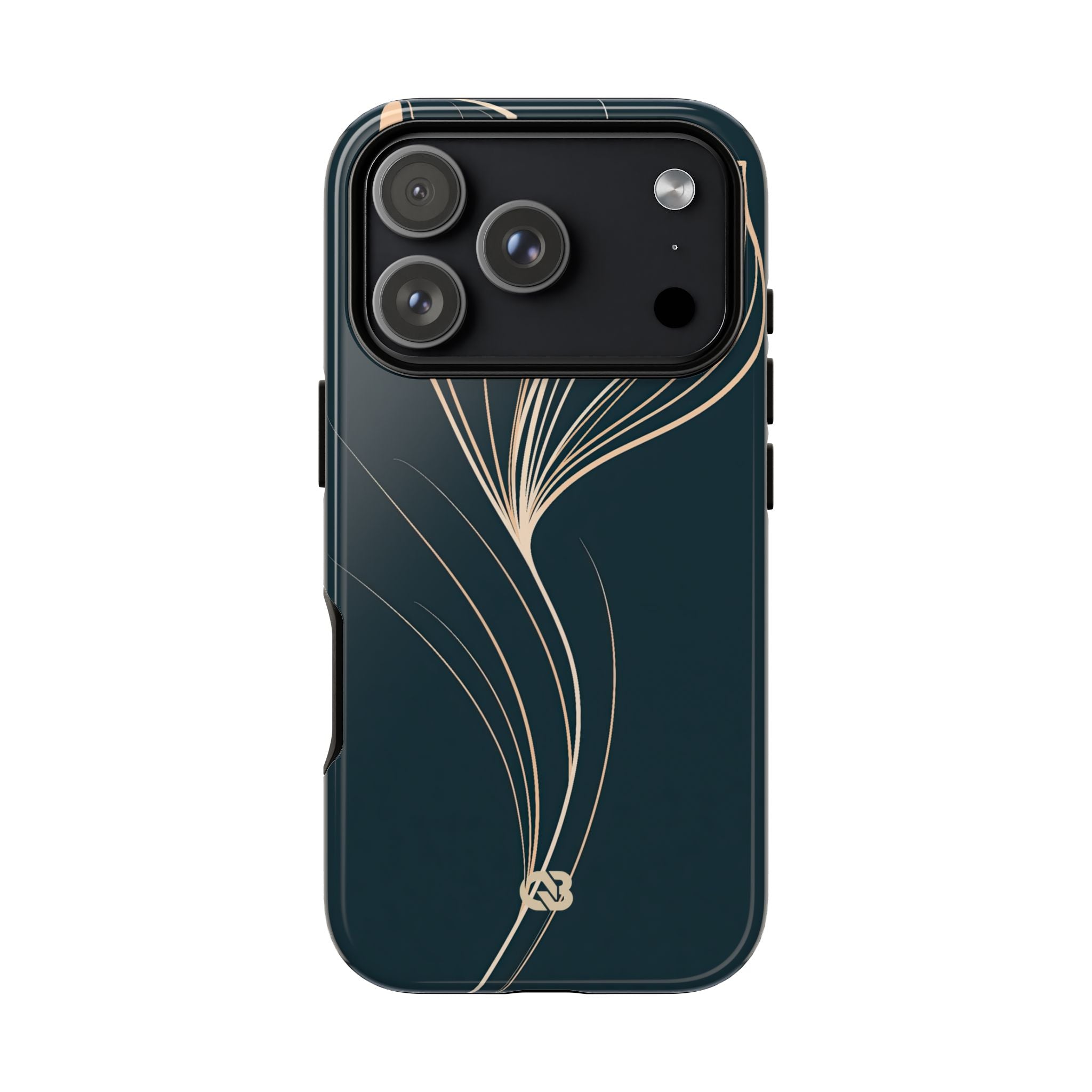 Teal Tough Phone Case for iPhone - Sandstone Silk Flora