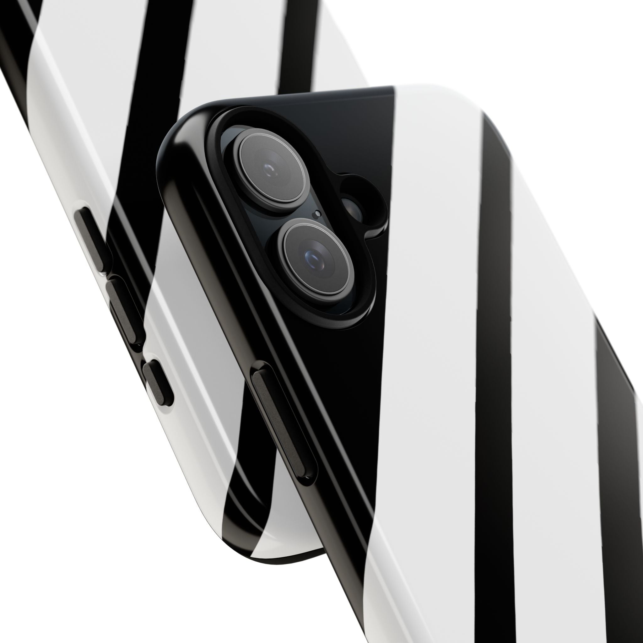 Diagonal Stripes Contrast iPhone 16 Plus Case - Tough