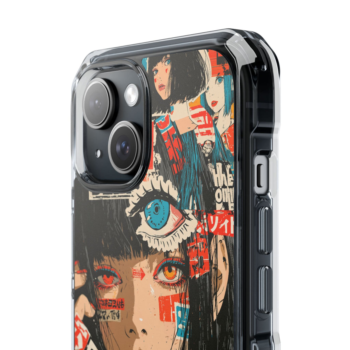 Shibuya Street Collage · Clear Impact Magnetic Phone Case for iPhone · Red