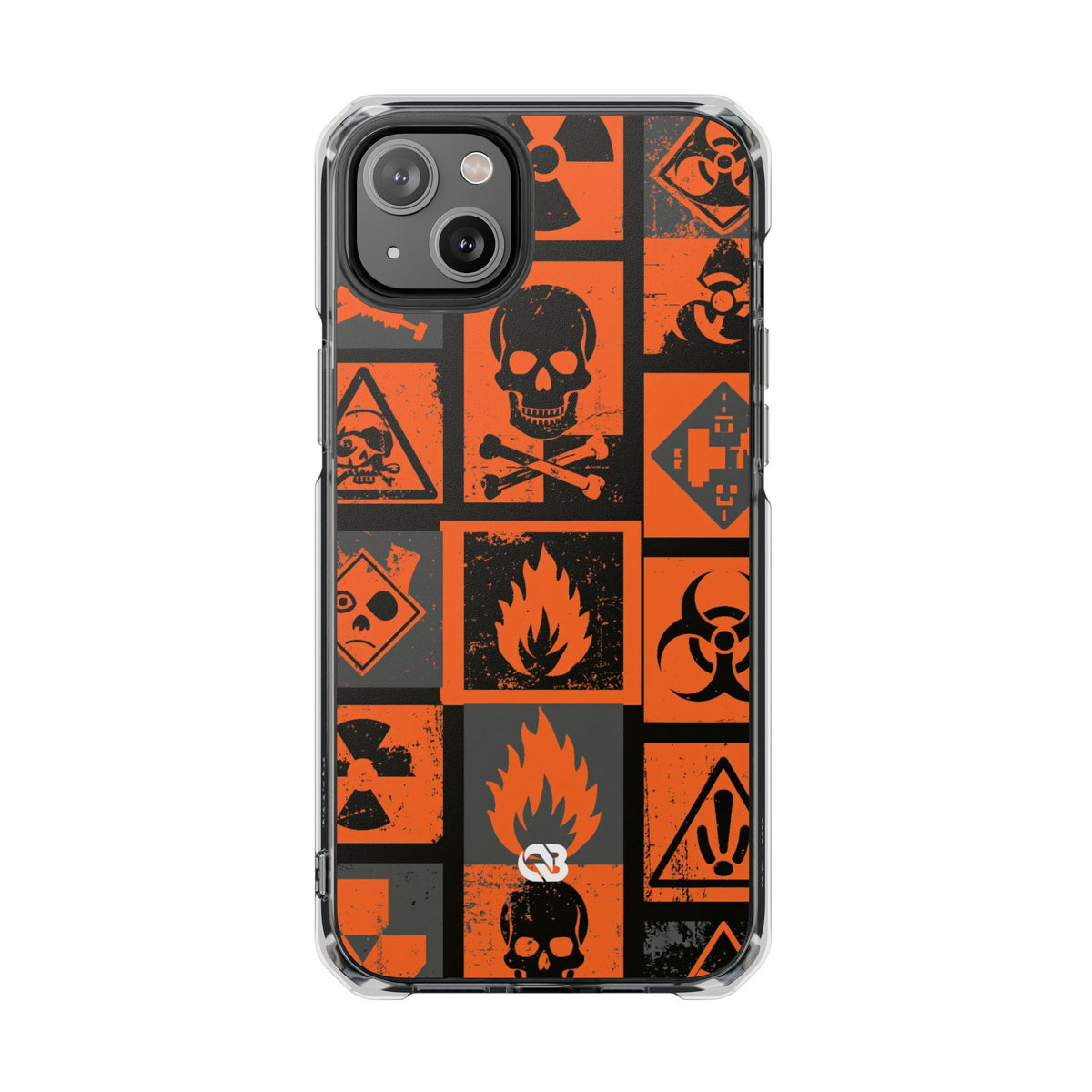 Urban Hazard · Clear Impact Magnetic Phone Case for iPhone · Orange