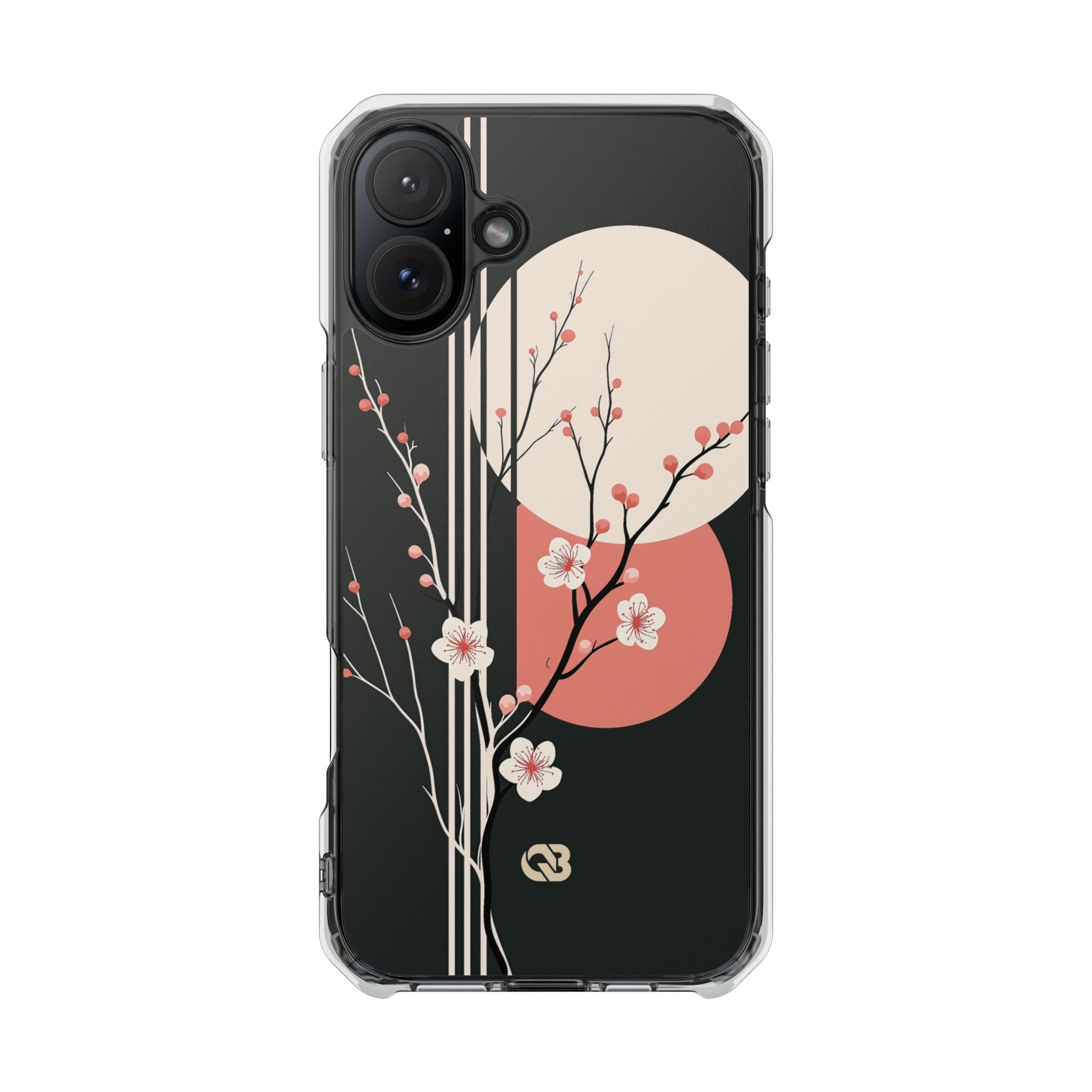 Black Impact MagSafe Phone Case for iPhone - Kyoto Midnight Blossom