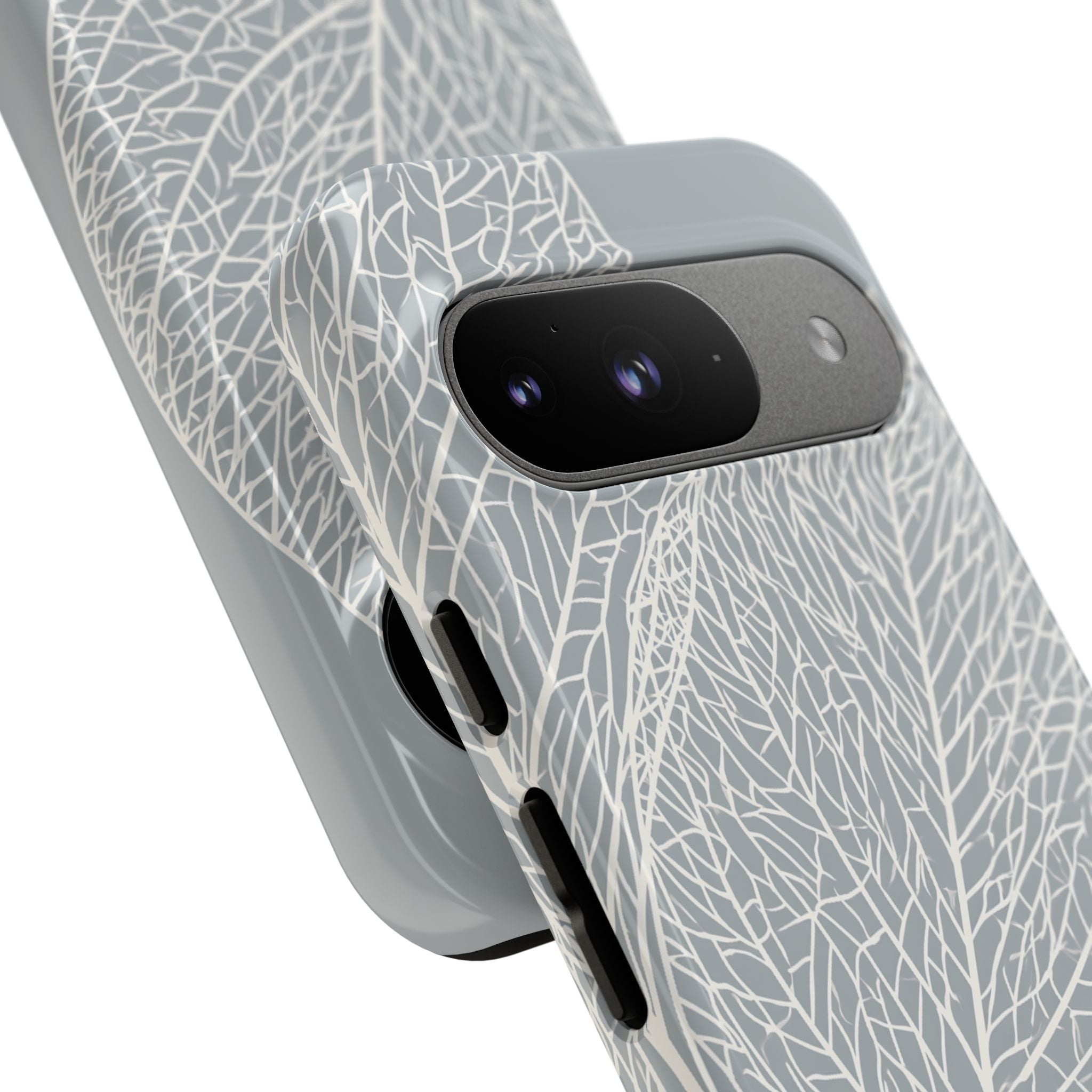 Grey Tough Phone Case for Google Pixel - Frosted Ash Veins