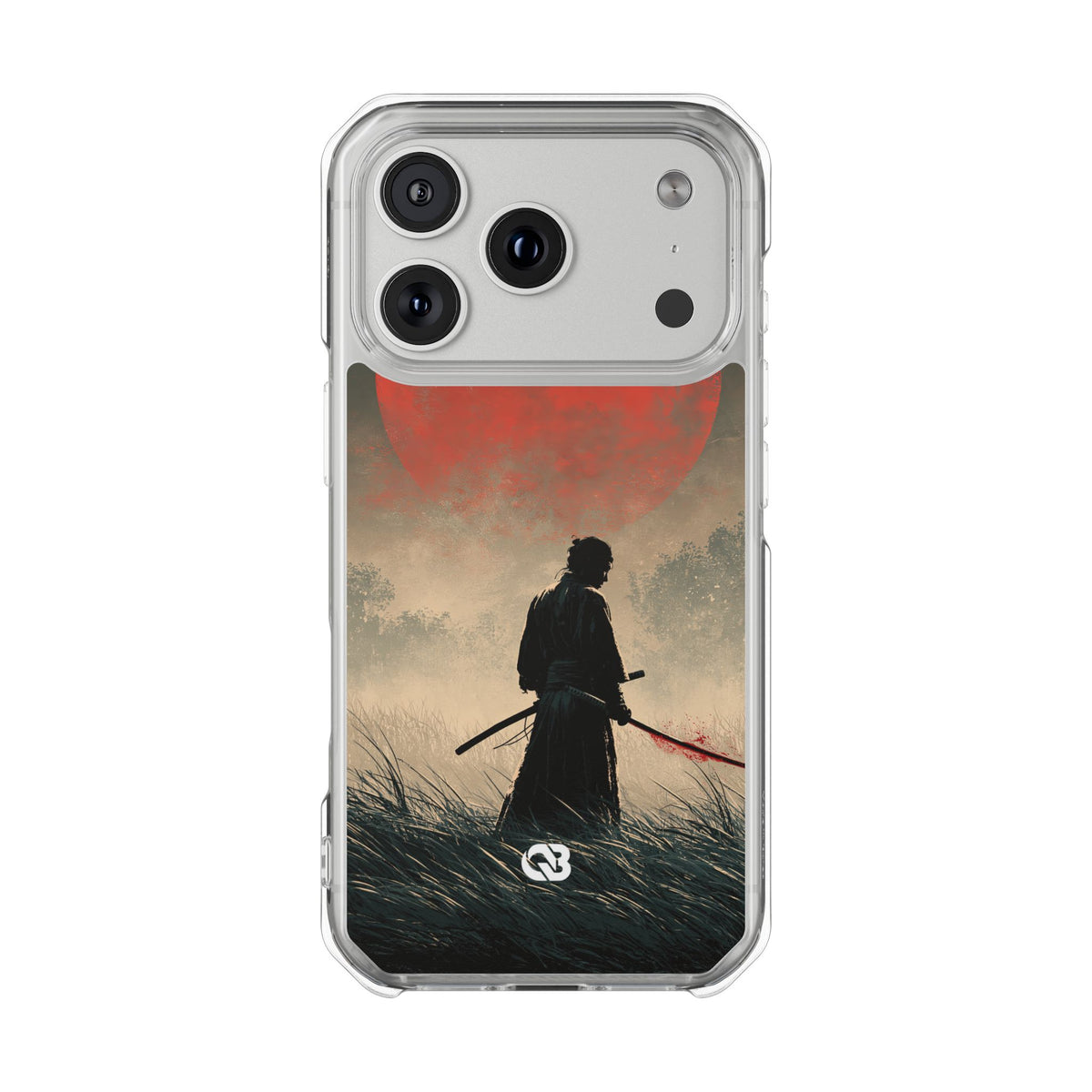 Crimson Moon Ronin · Clear Impact Magnetic Phone Case for iPhone · Red