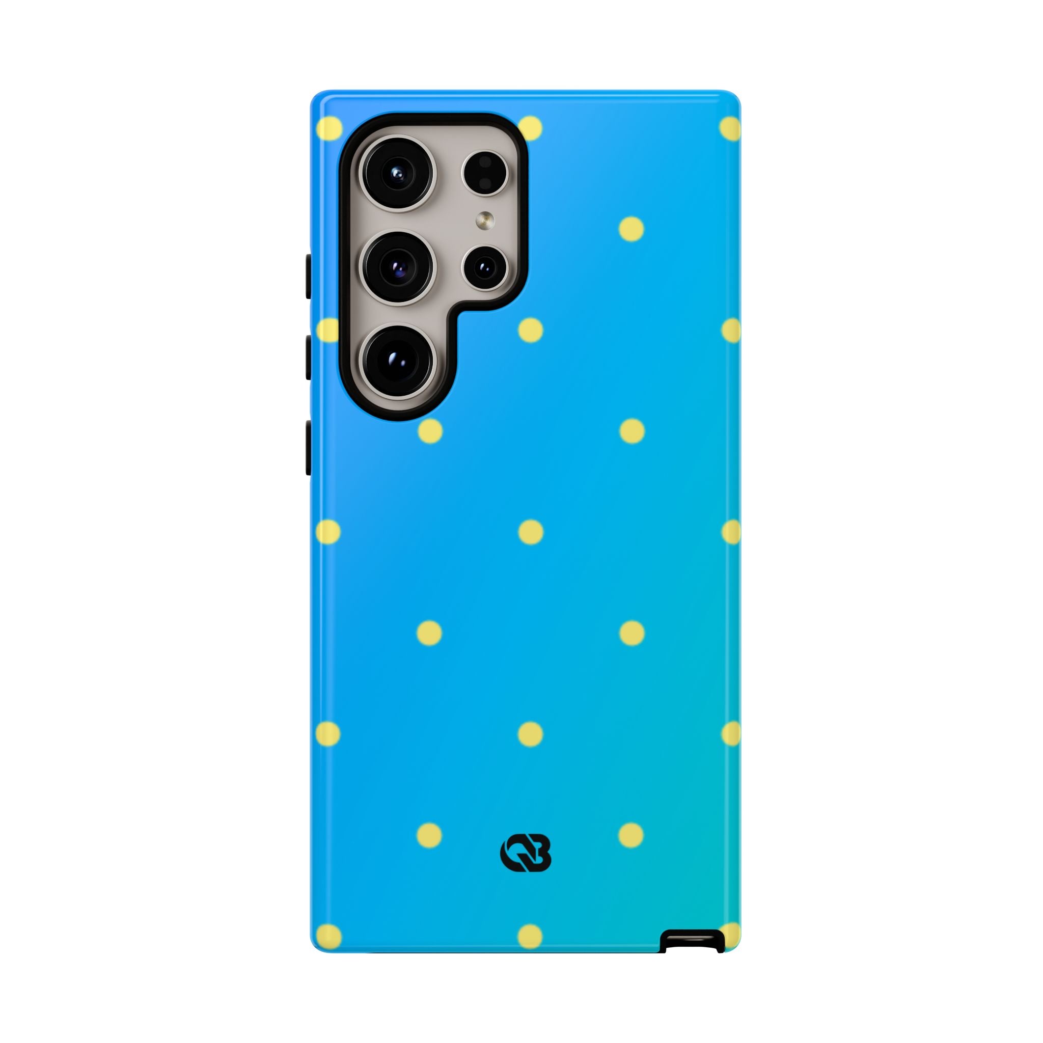 Cyan Sun Dots · Tough Handyhülle für Samsung
