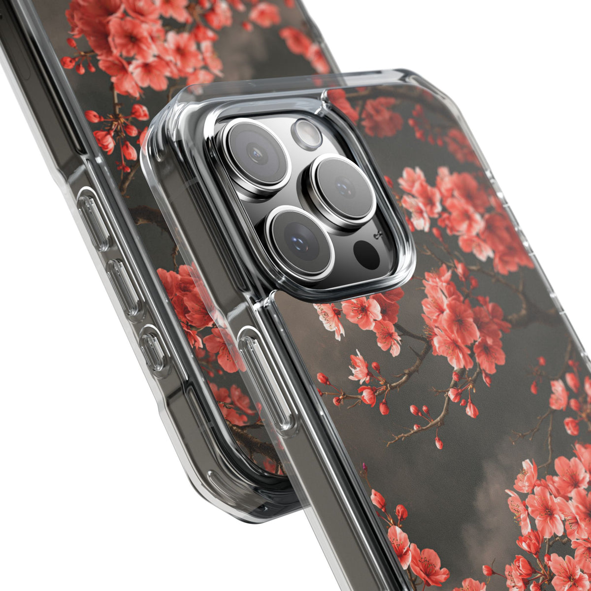 Dark Sakura Nocturne · Clear Impact Magnetic Phone Case for iPhone · Black
