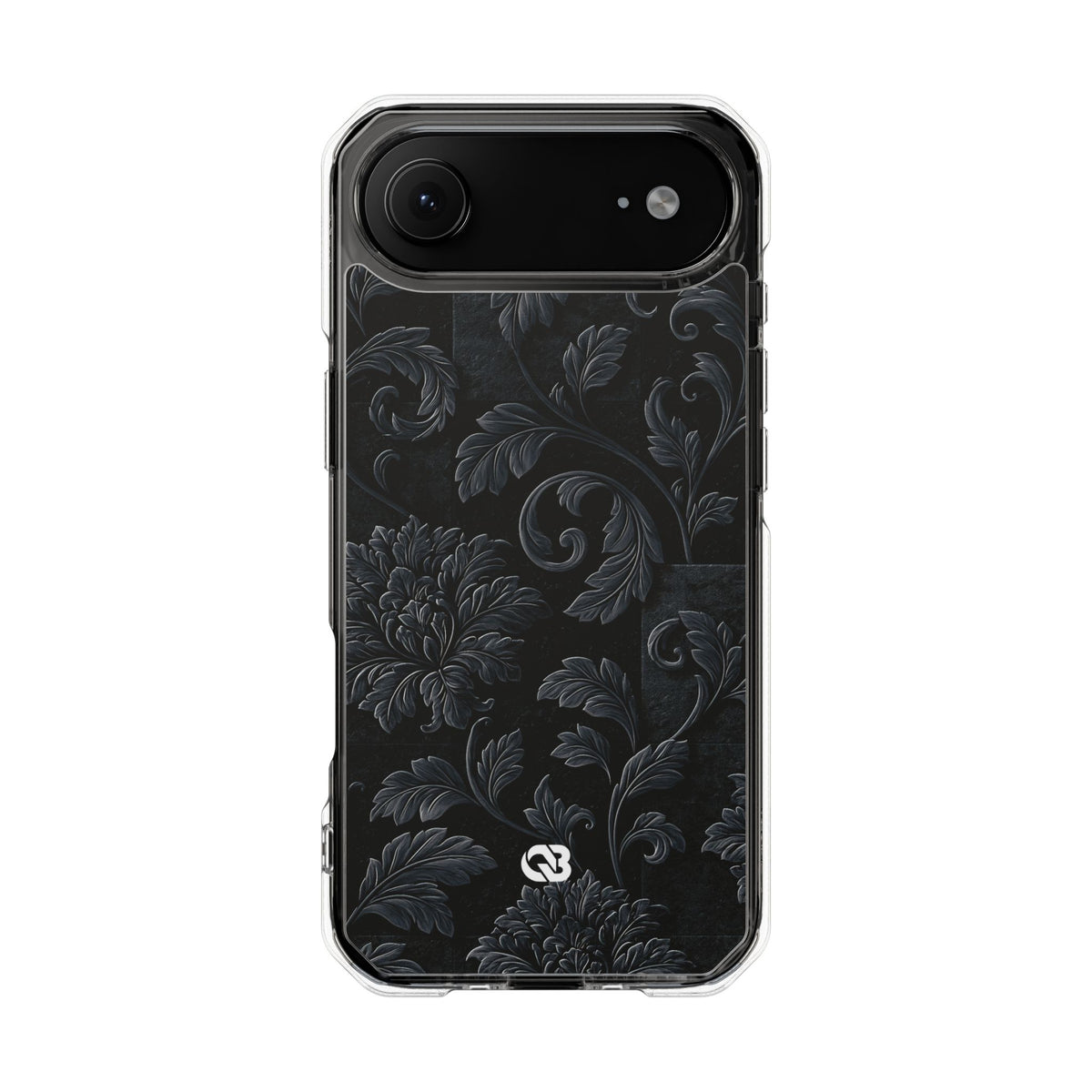 Obsidian Damask · Clear Impact Magnetic Phone Case for iPhone · Black