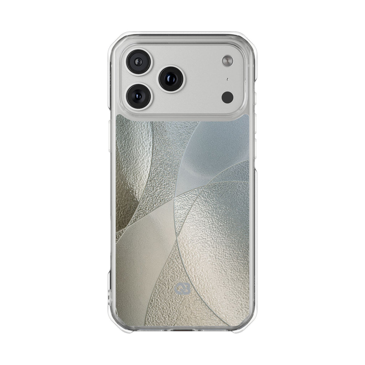 Silver Impact MagSafe Phone Case for iPhone - Frosted Silver Mosaic