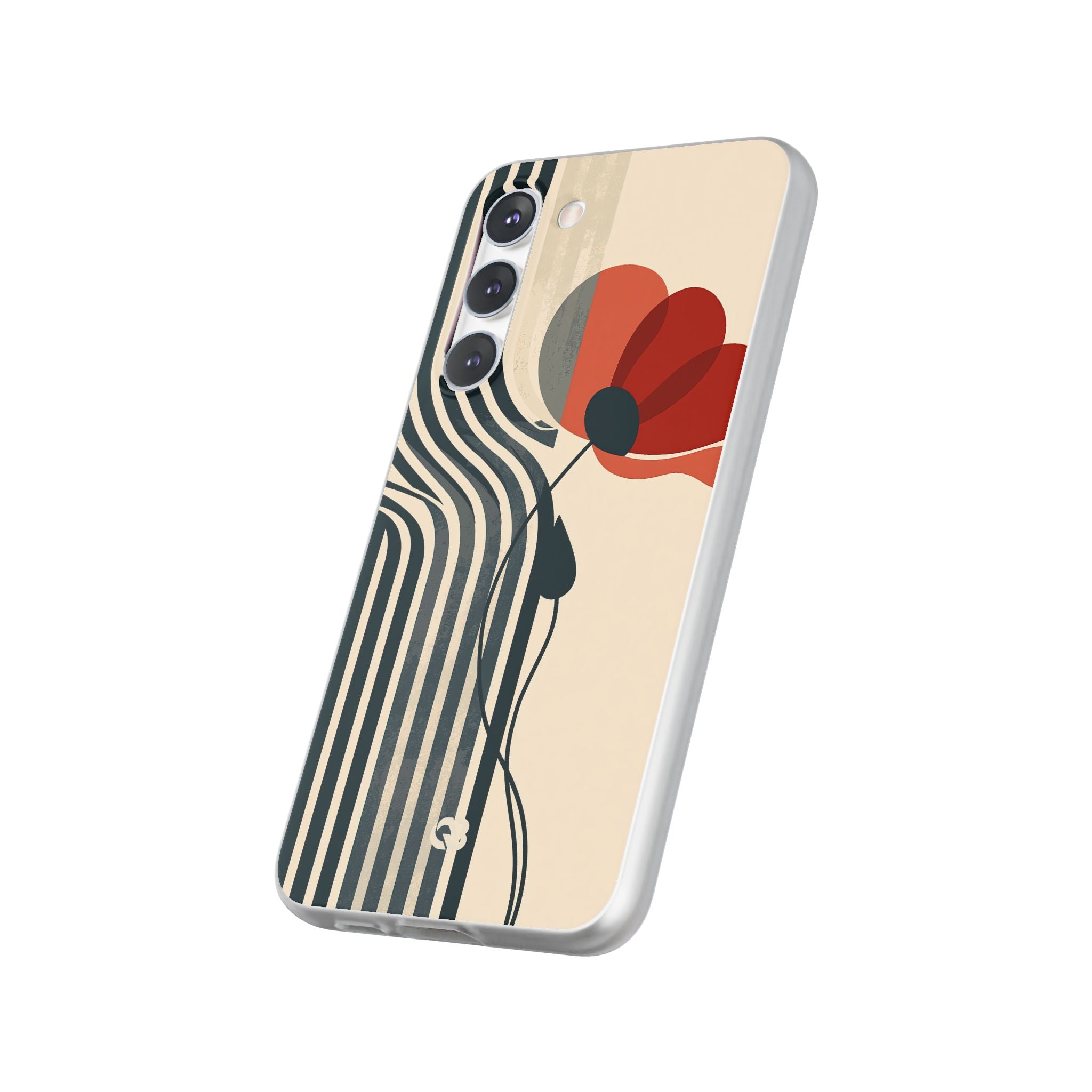 Beige Lite Phone Case for Samsung - Crimson Line Bloom