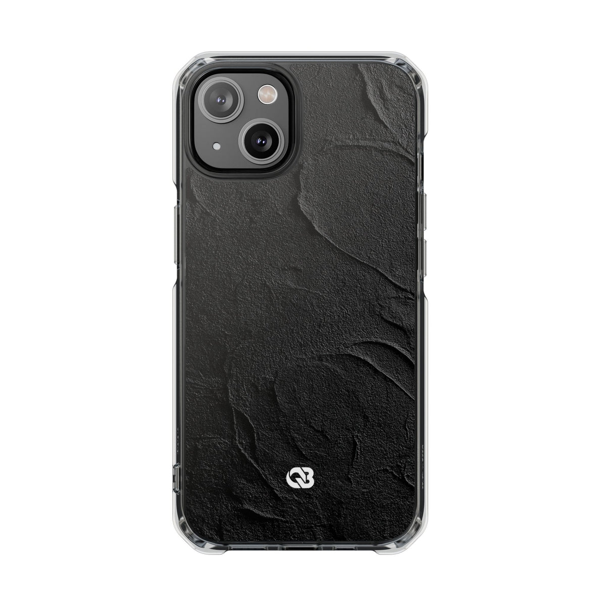 Obsidian Stucco Relief · Clear Impact Magnetic Phone Case for iPhone · Black