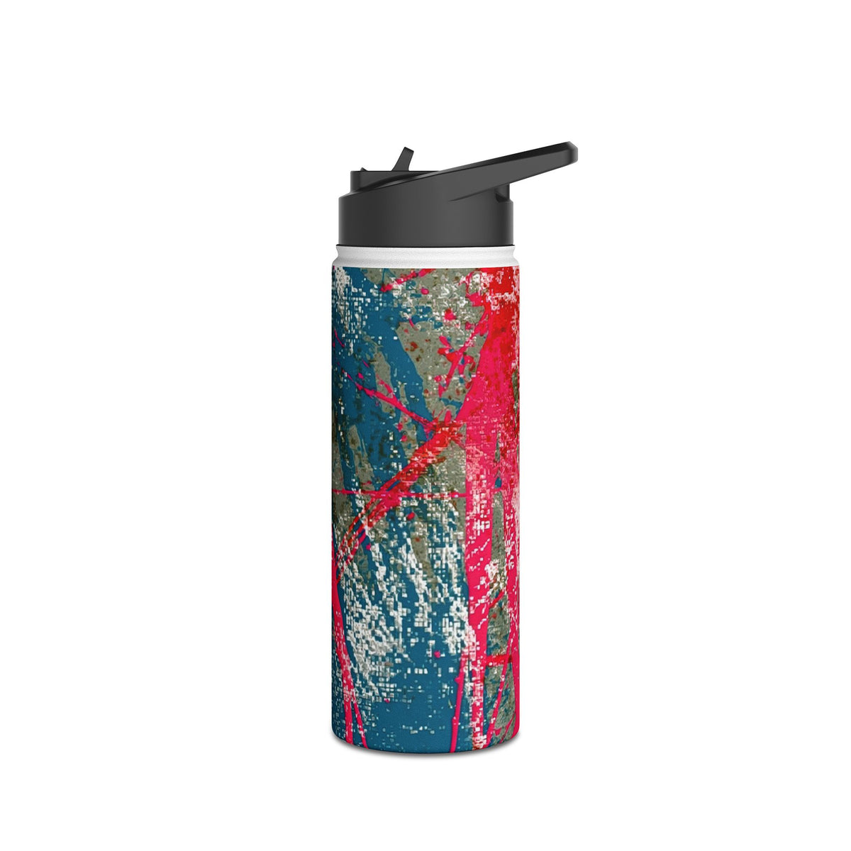 Neon Static Drip · Insulated Water Bottle · Pink