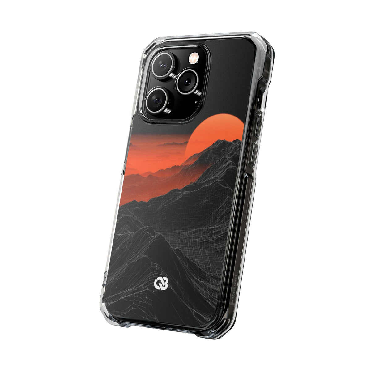 Solar Ridge Mesh · Clear Impact Magnetic Phone Case for iPhone · Black