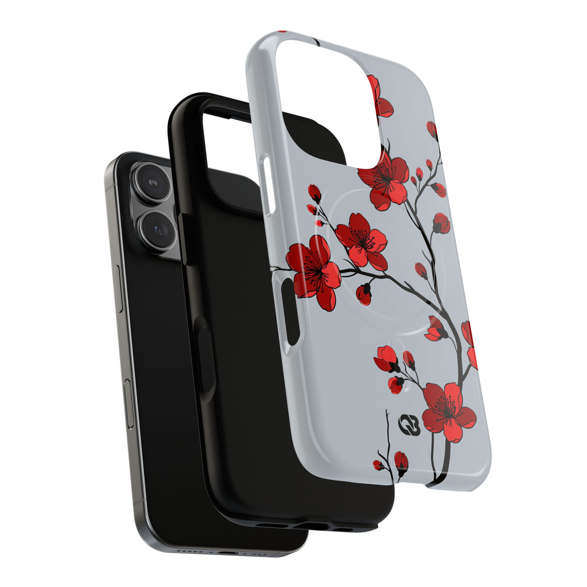 Scarlet Plum Blossom · Tough 2.0 Magnetic Phone Case for iPhone · Red