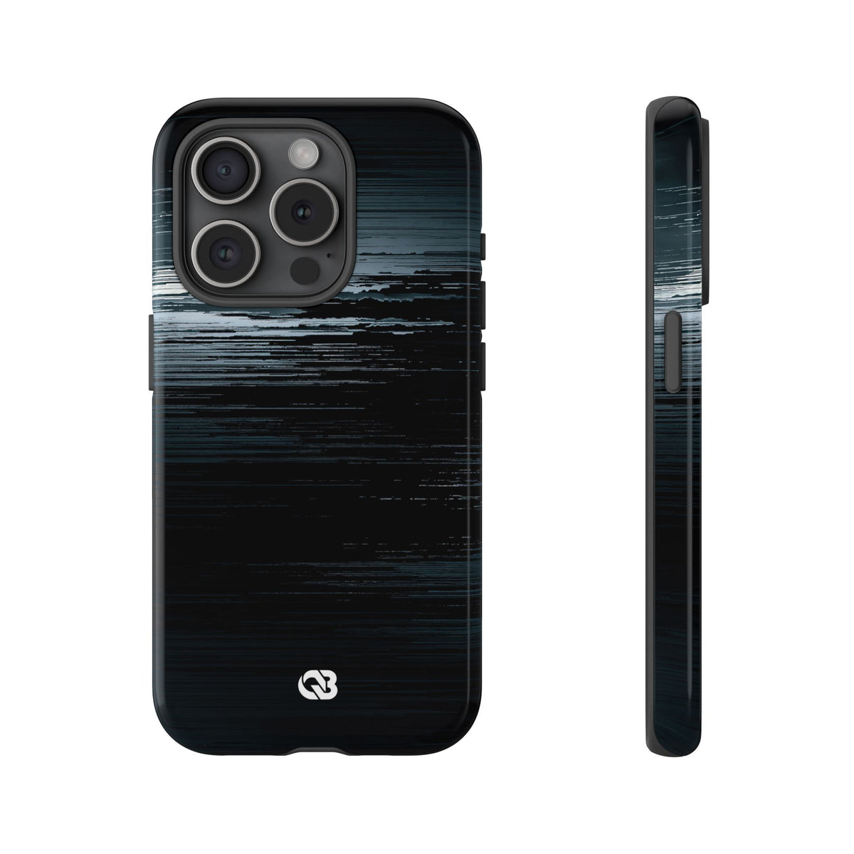 Black Tough Phone Case for iPhone - Frozen Signal Glitch