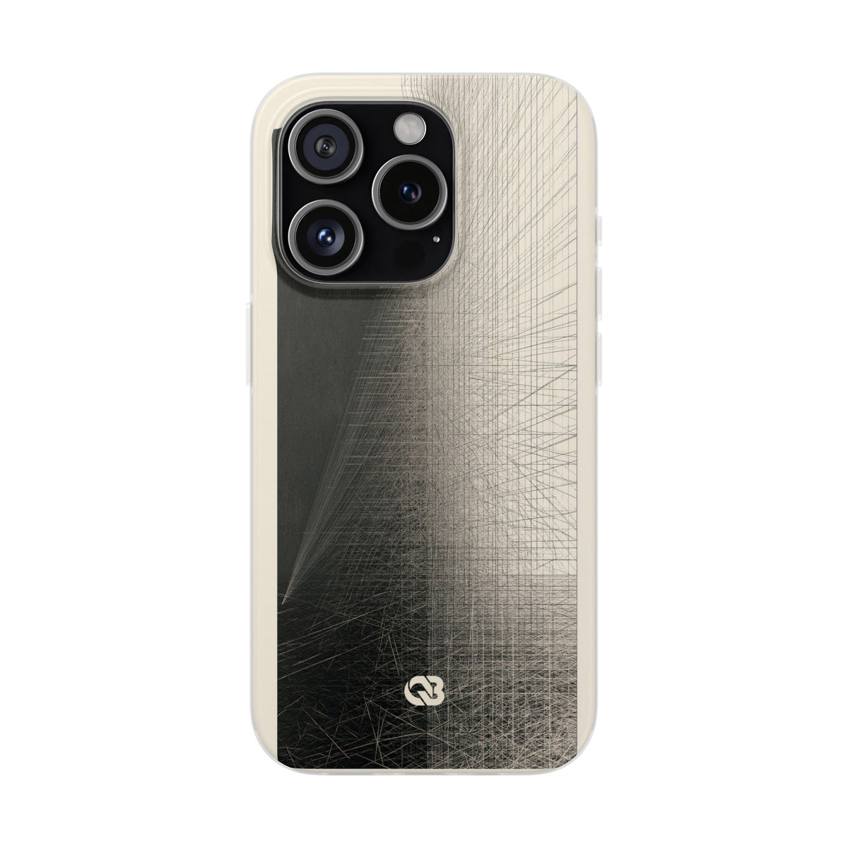 Beige Lite Phone Case for iPhone - Brutalist Graphite Grid