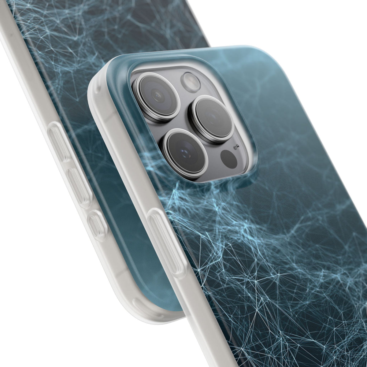 Teal Lite Phone Case for iPhone - Arctic Neural Mesh