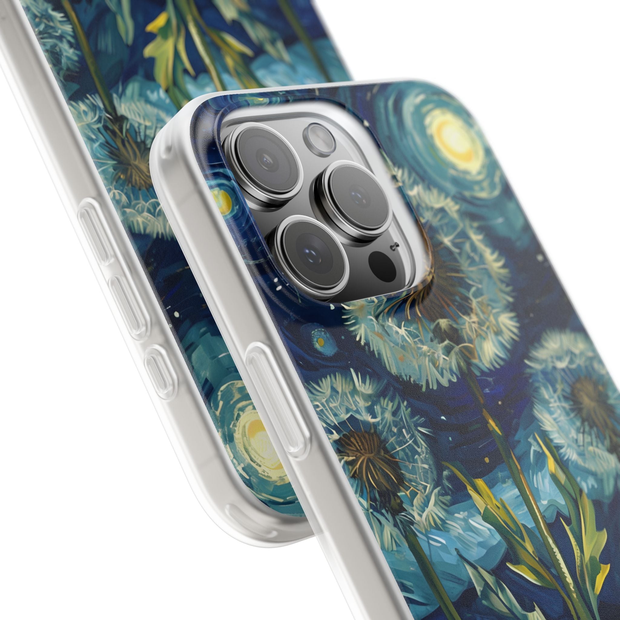 Starry Dandelion Swirl · Soft Phone Case for iPhone