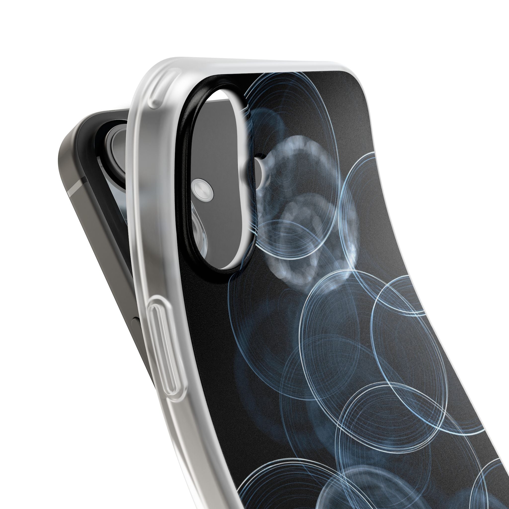 Blue Lite Phone Case for iPhone - Cyan Pulse Ripple