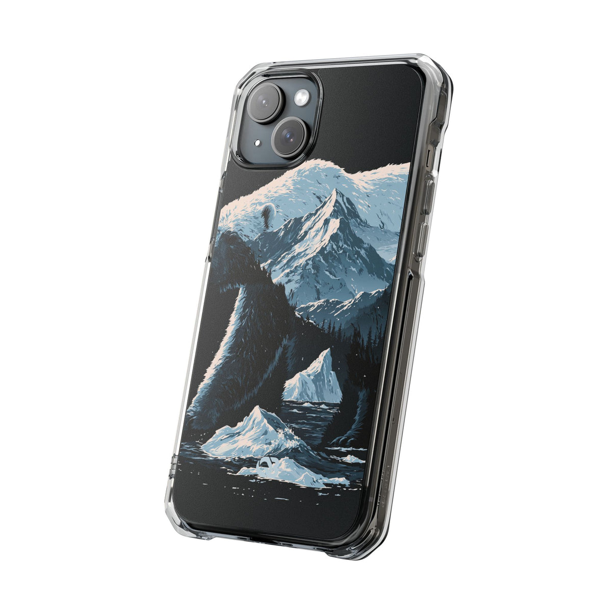Nordic Arctic Bear · Clear Impact Magnetic Phone Case for iPhone · Black