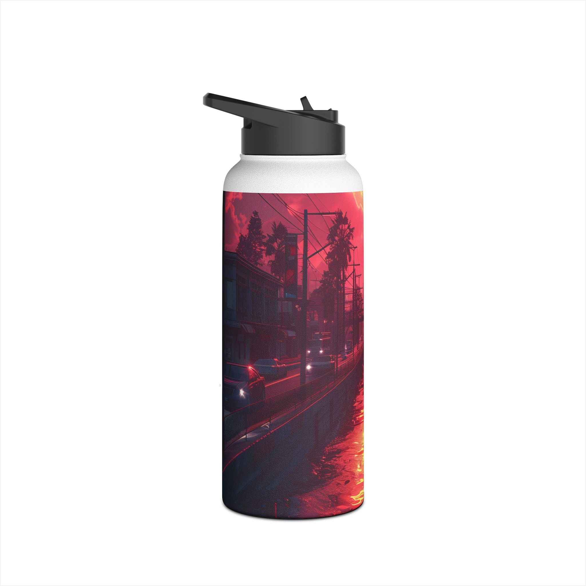 Yellow Moon Reflection - Stainless Steel Water Bottle