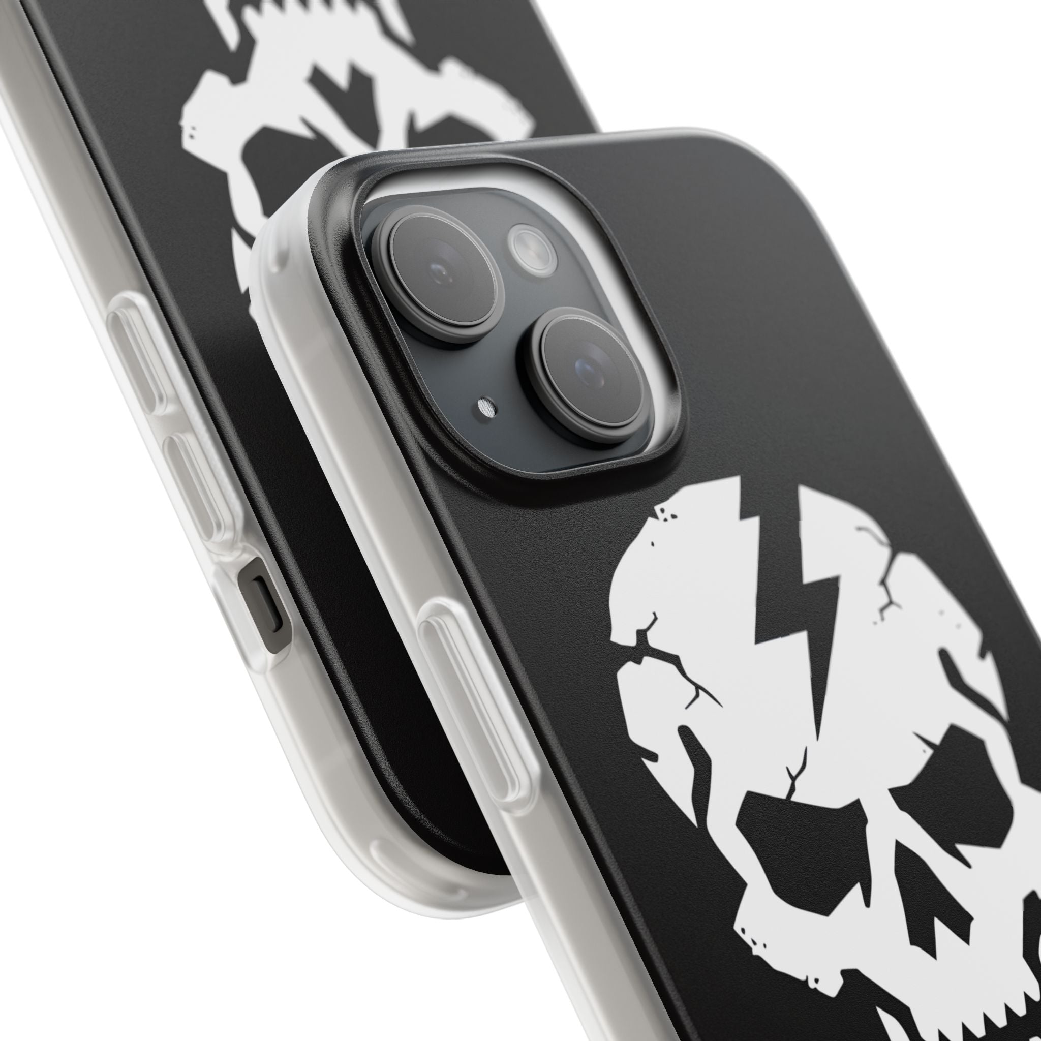 Shattered Bolt Skull · Soft Phone Case for iPhone