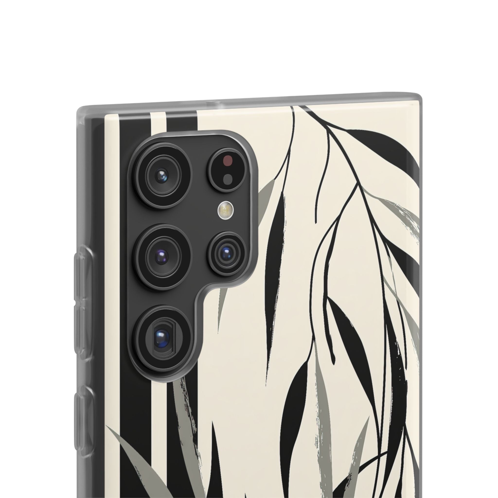 Beige Lite Phone Case for Samsung - Soot Leaf Sketch