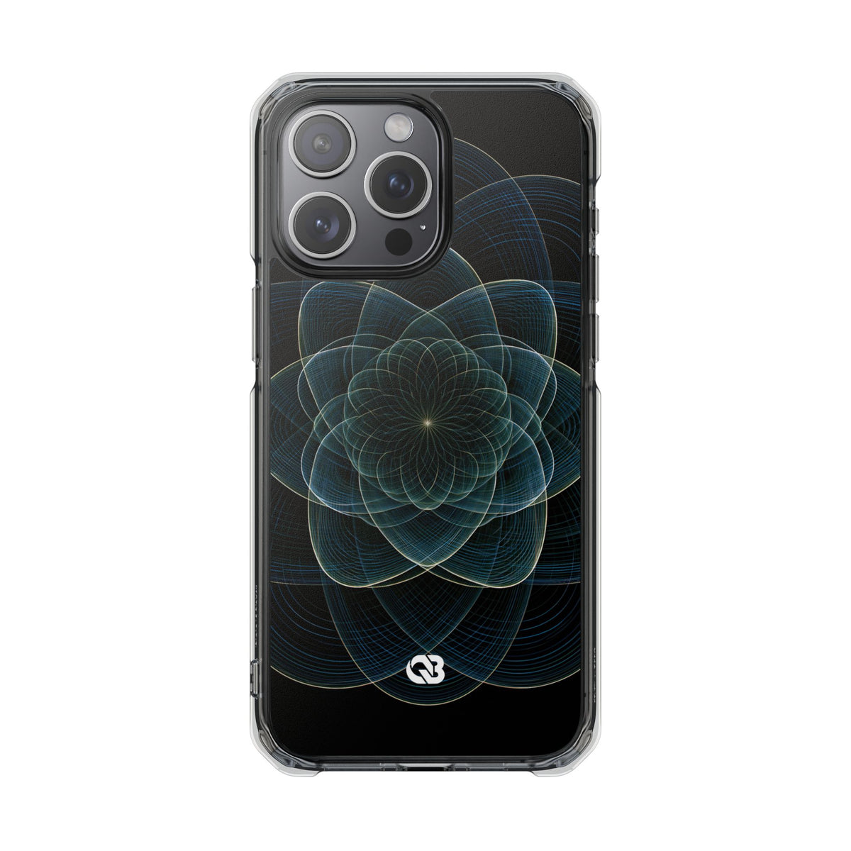 Blue Impact MagSafe Phone Case for iPhone - Celestial Wireframe Bloom