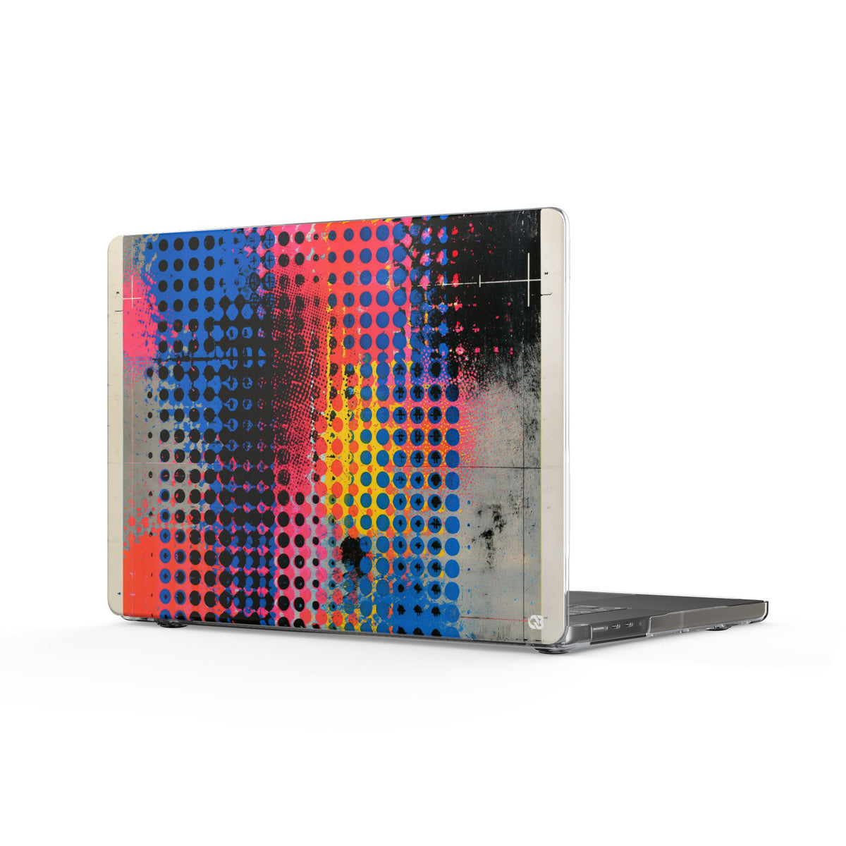 Chromatic Halftone Grid · Clear Hard Case for MacBook · Blue