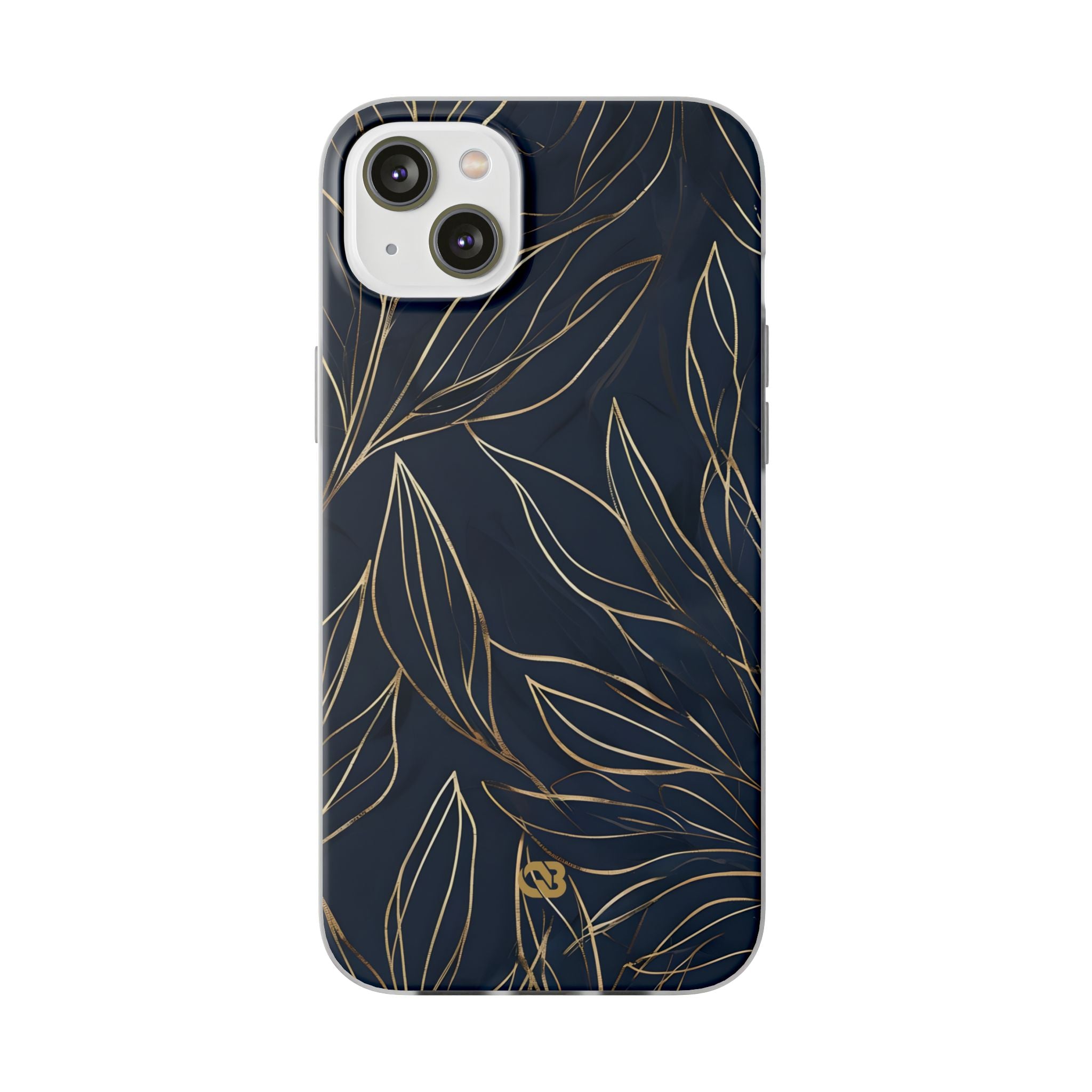 Gilded Navy Foliage · Soft Phone Case for iPhone
