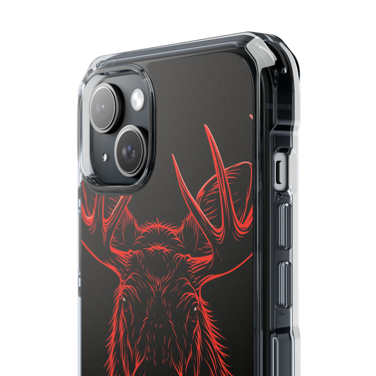 Crimson Horizon Moose · Impact Magnetic Phone Case for iPhone · Black