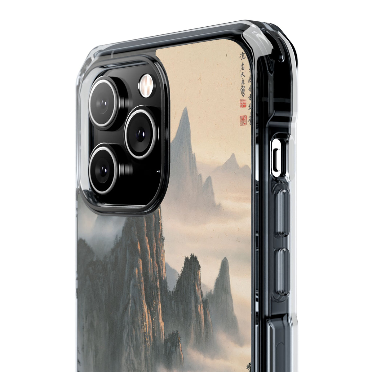 Sacred Mountain Mist · Clear Impact Magnetic Phone Case for iPhone · Beige