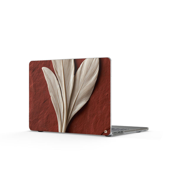 Carved Ivory Plume · Clear Hard Case for MacBook · Red