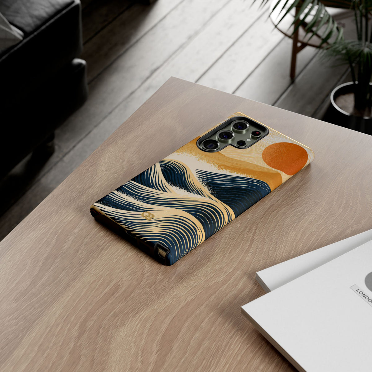 Blue Tough Phone Case for Samsung - Kyoto Cresting Tide