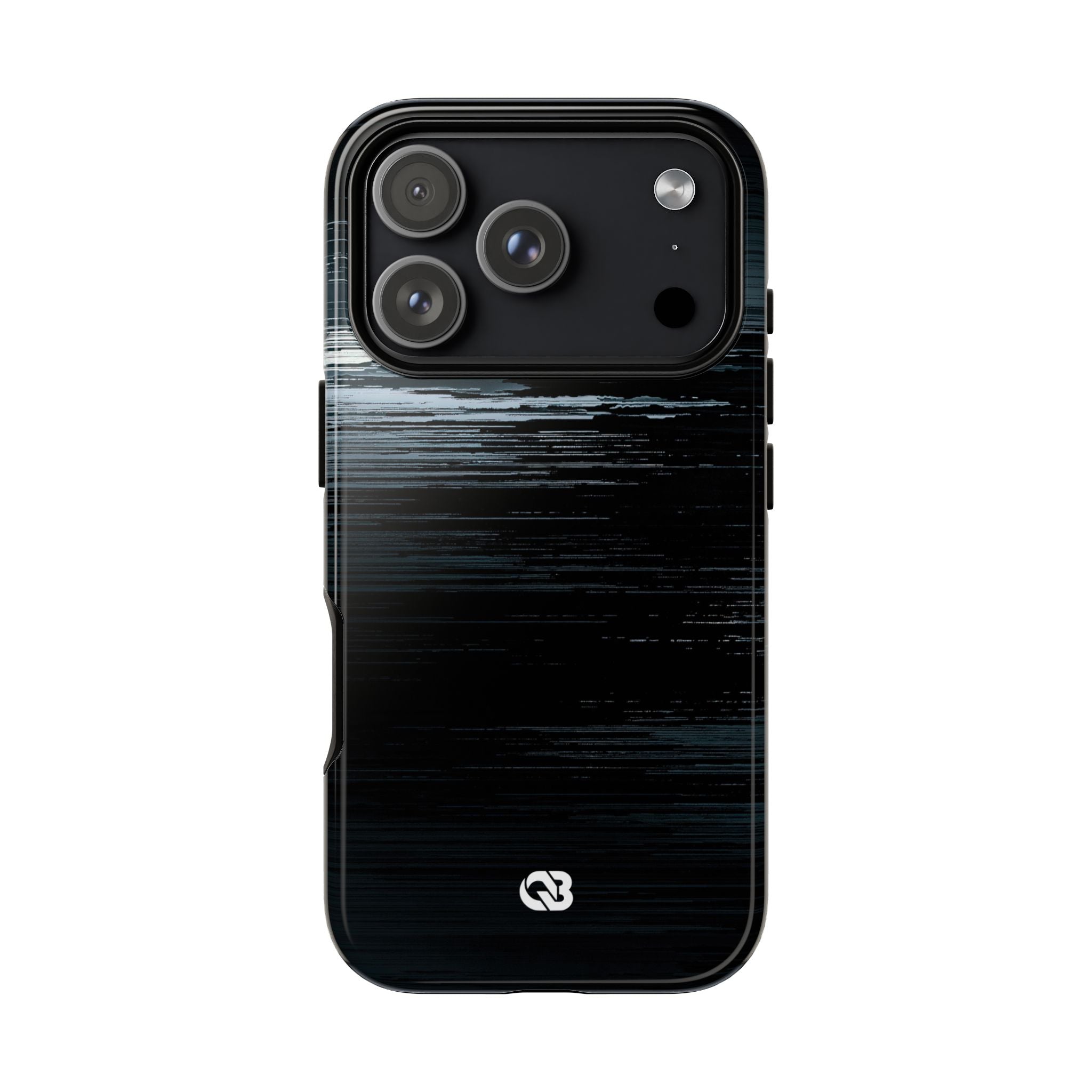 Black Tough Phone Case for iPhone - Frozen Signal Glitch