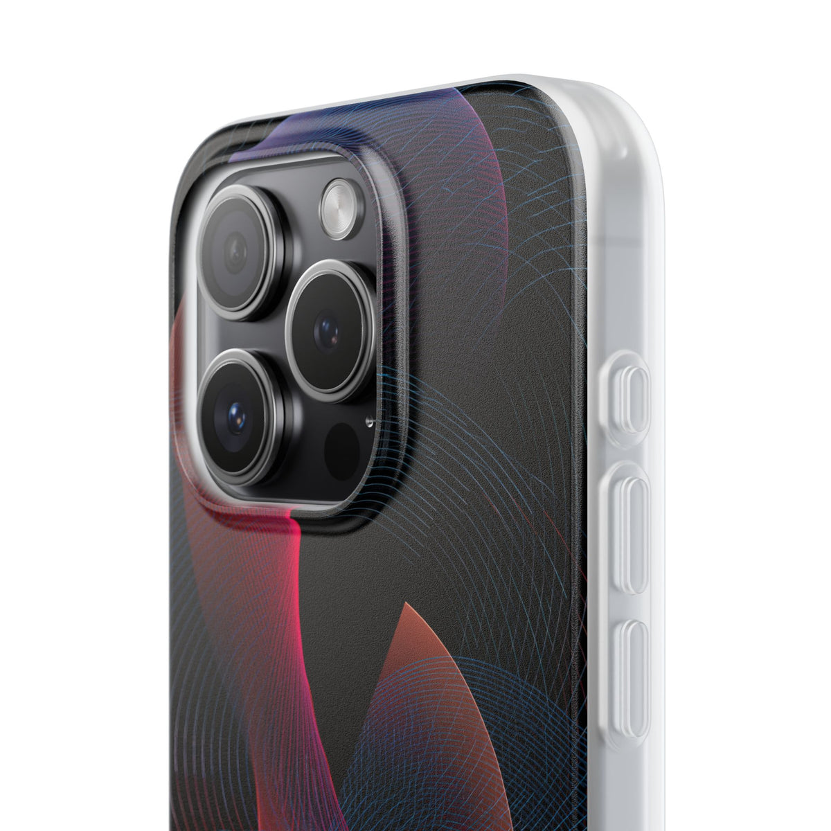 Black Lite Phone Case for iPhone - Cobalt Crimson Flux