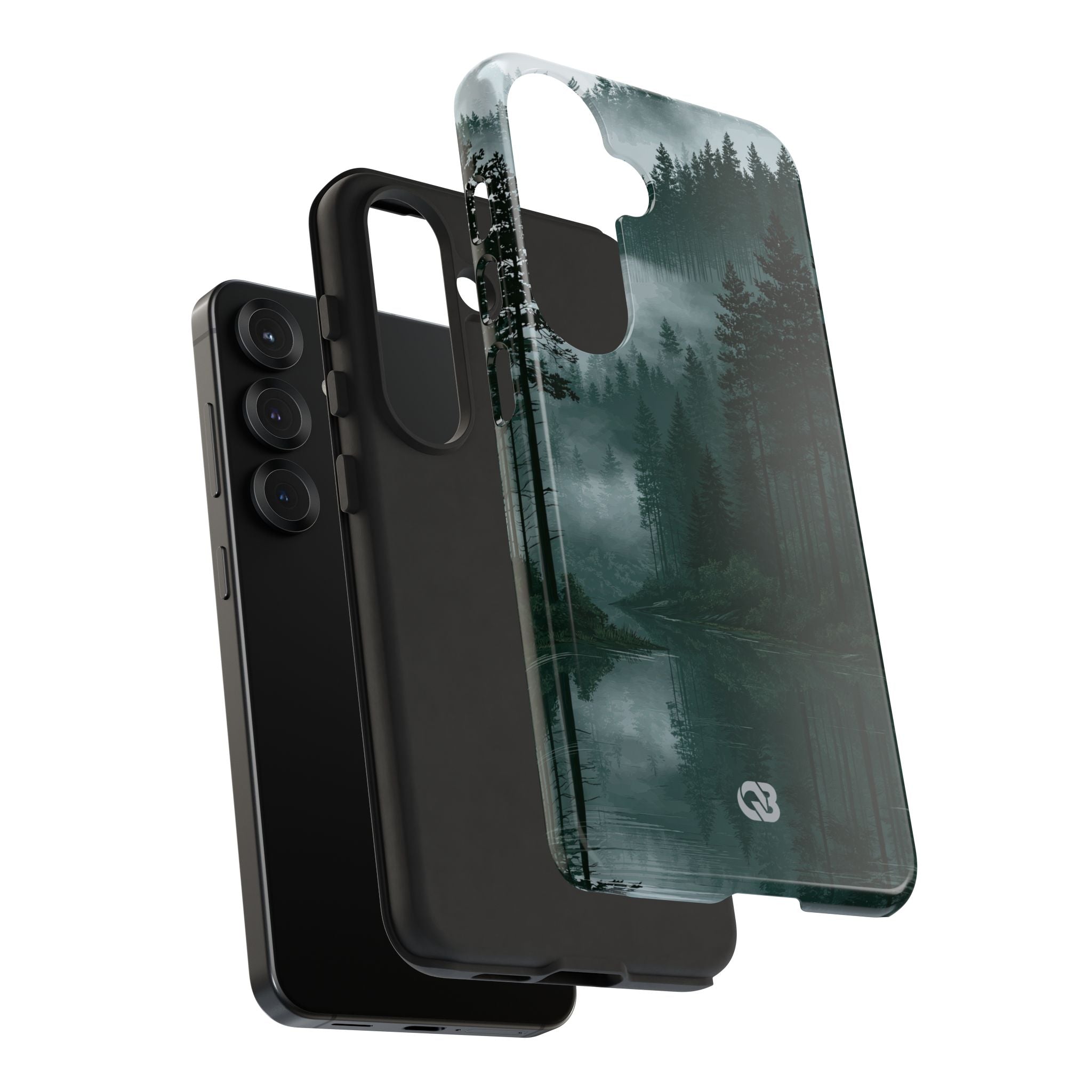 Green Tough Phone Case for Samsung - Misty Evergreen Mirror