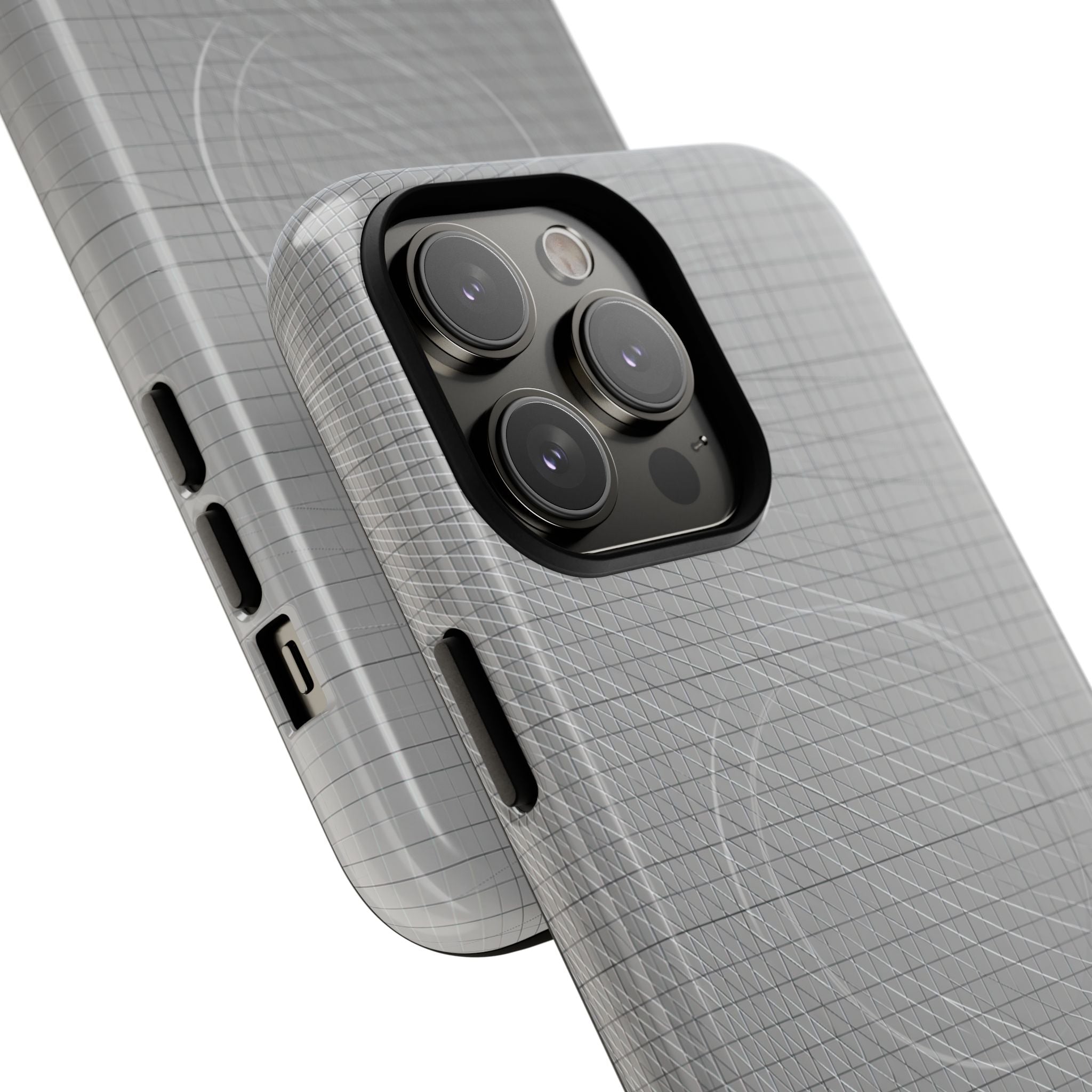 Grey Tough 2.0 Magsafe Phone Case for iPhone - Chrome Mesh Warp
