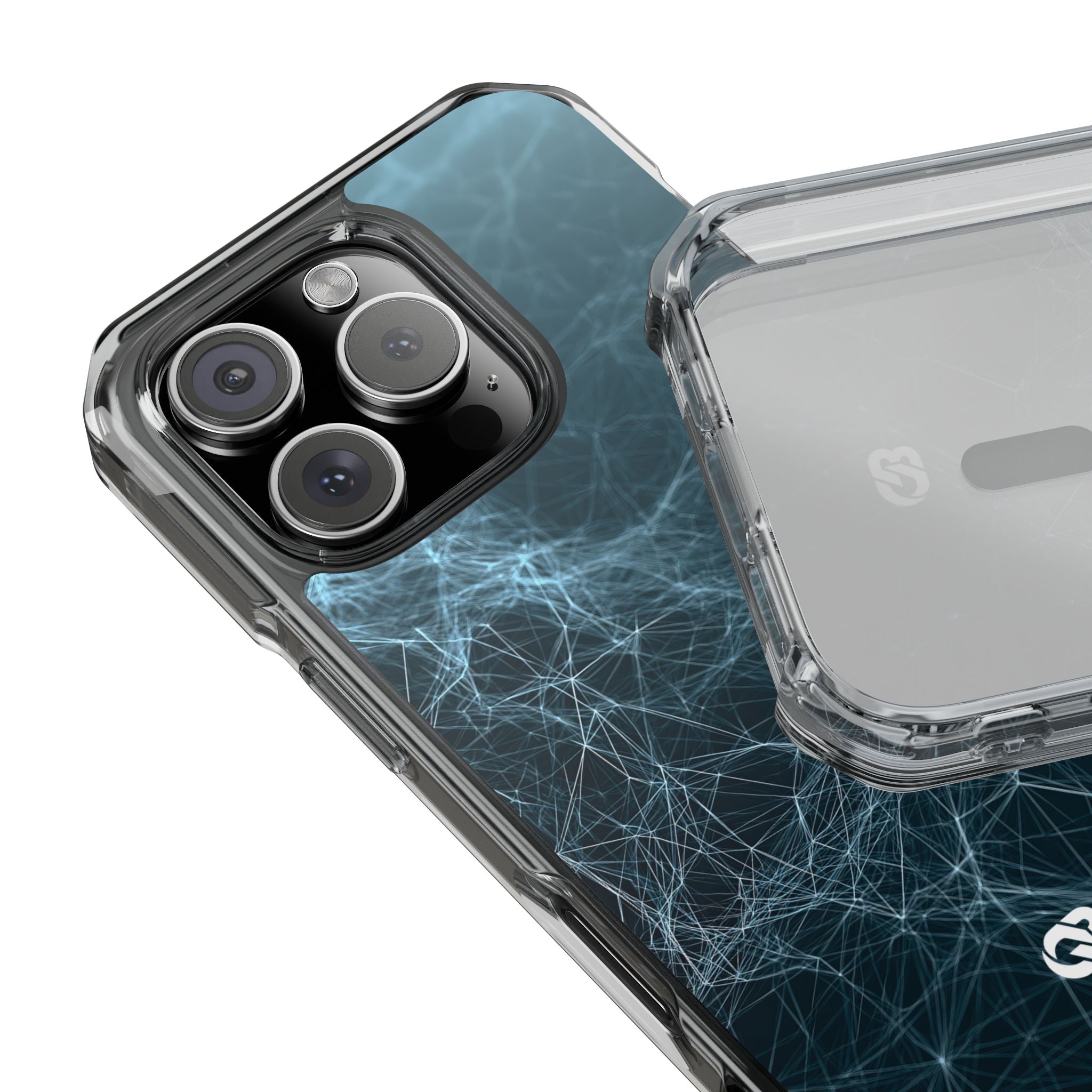 Teal Impact MagSafe Phone Case for iPhone - Arctic Neural Mesh