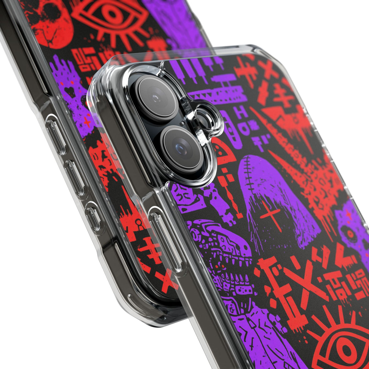 Underground Cyber Glyphs · Clear Impact Magnetic Phone Case for iPhone · Black